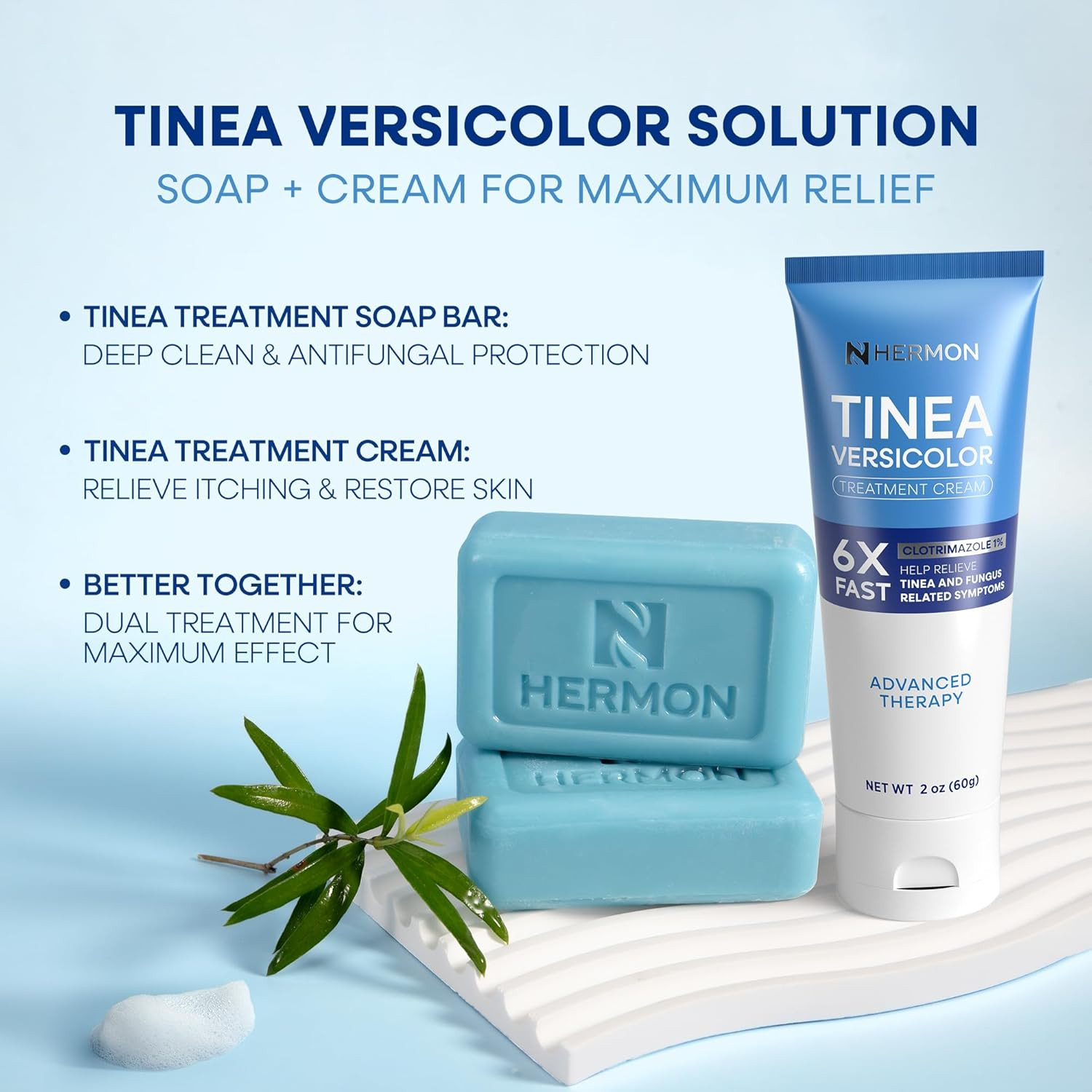 Hermon Tinea Versicolor Treatment Cream & Soap: Clinically Proven Cream for Athl