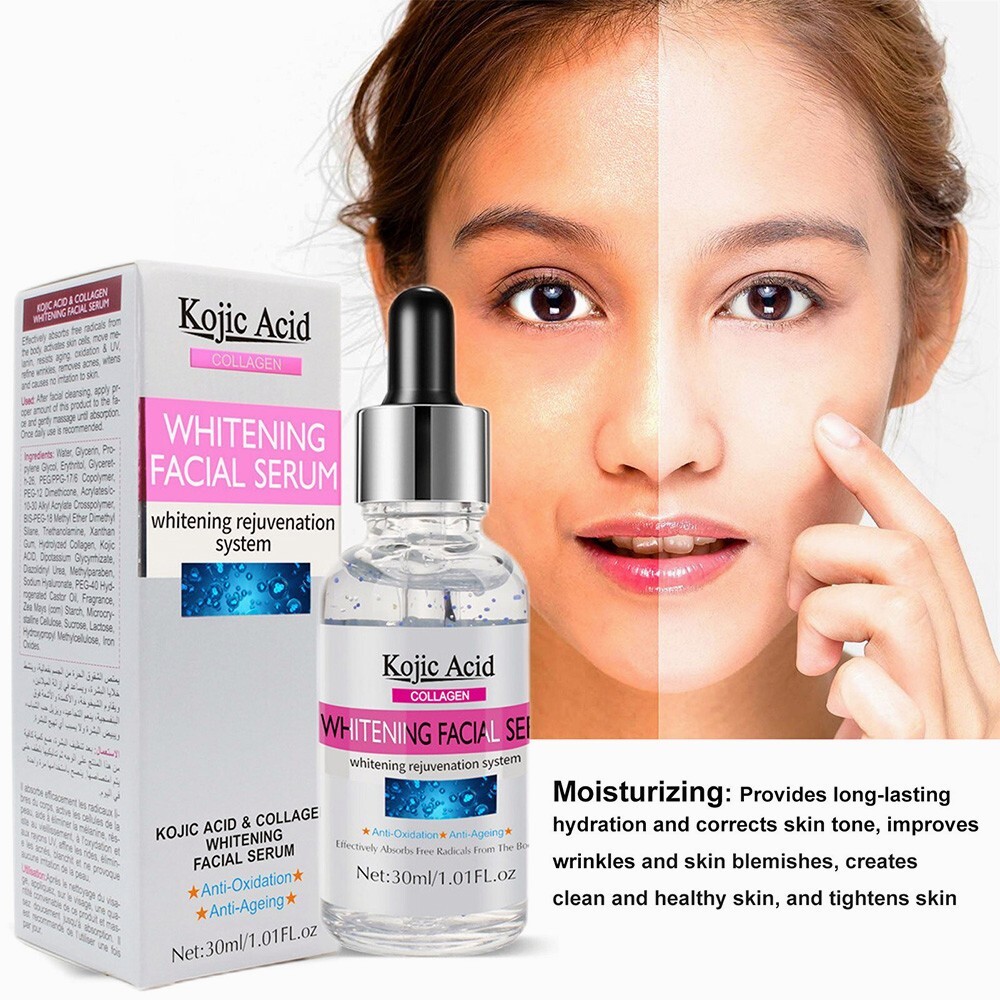 Kojic Acid Collagen Freckles Essence Whitening Moisturizing Facial Serum