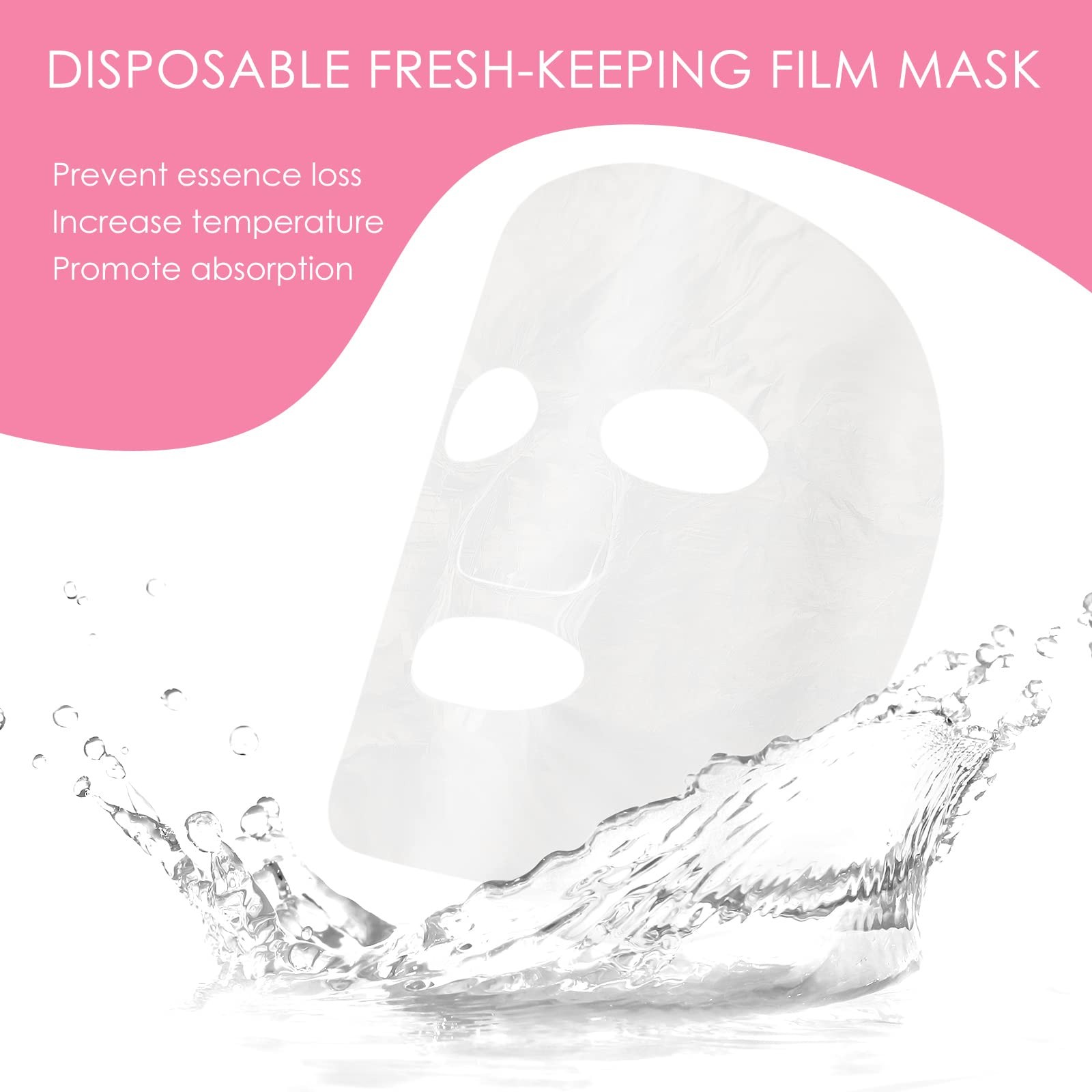 200 Sheets Facial Plastic Mask Disposable Facial Sheet Mask Transparent Face
