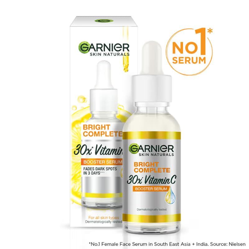 Garnier Skin Naturals Glow Serum 30ml 1.01 Fl Oz Transparent Skin Care Agent
