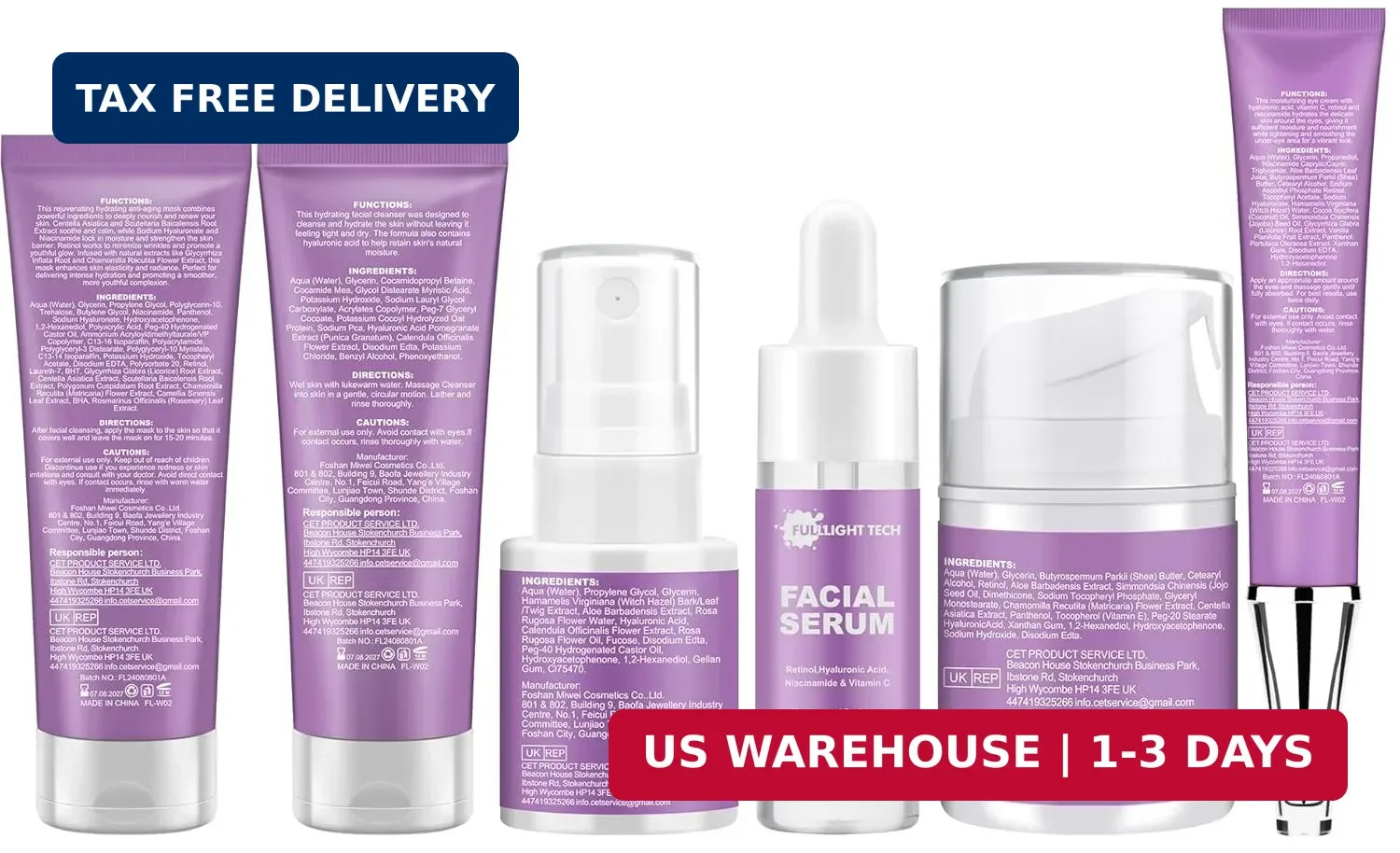 Skin Care Set,6 Pcs Anti-aging Skincare w/Korean Retinol,Hydrate, Moisturize Sel