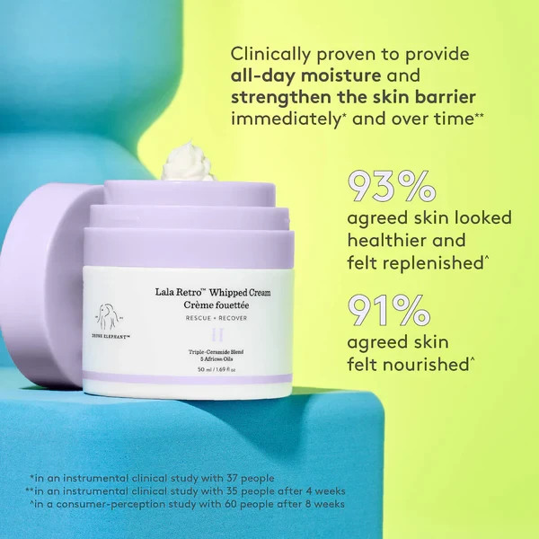 Drunk Elephant Lala Retro Whipped Cream 50ml – 2 Pack Deep Hydration Moisturizer