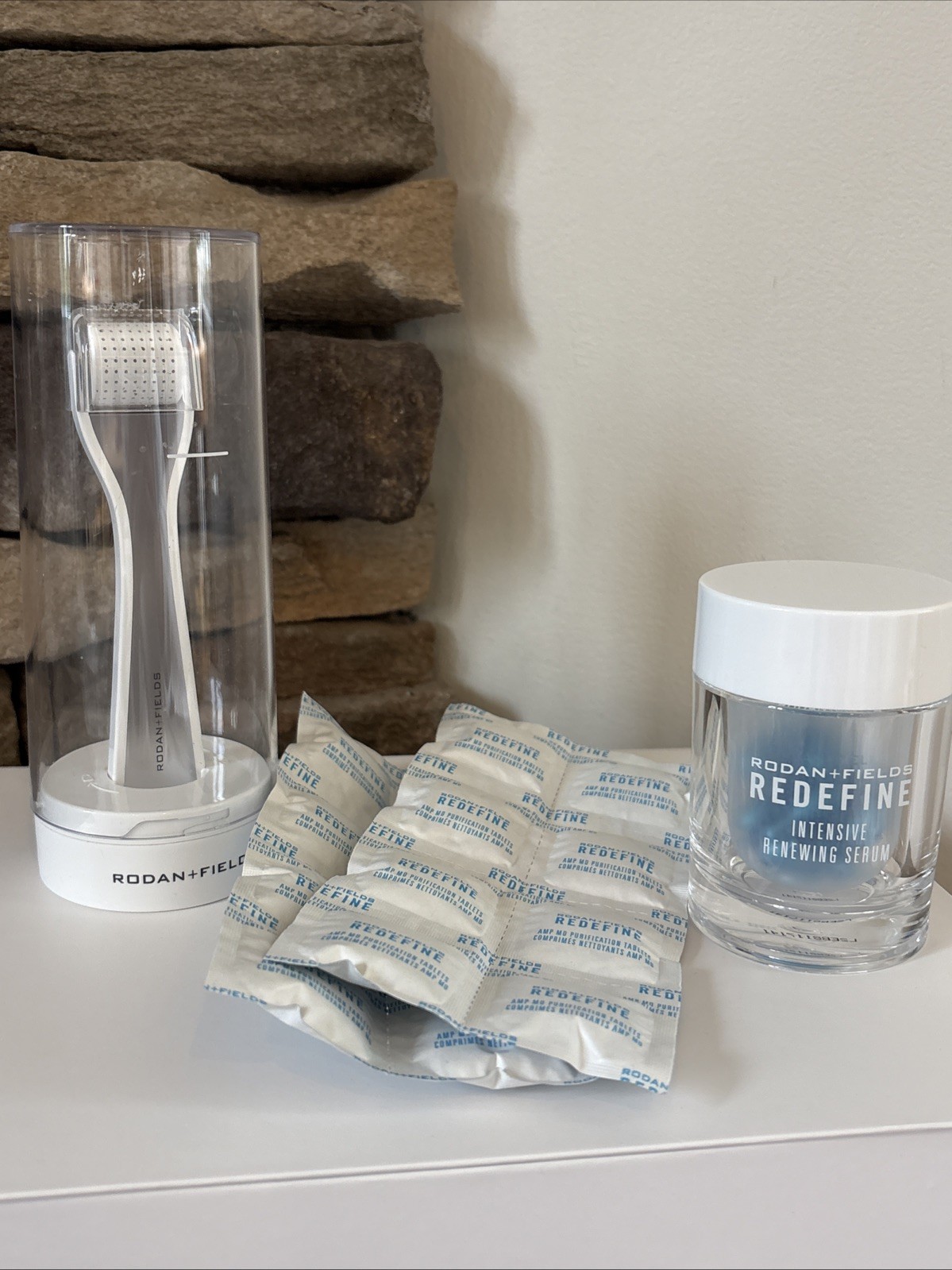 Rodan + Fields Redefine AMP MD System Anti-Aging System w/Roller Serum Purify