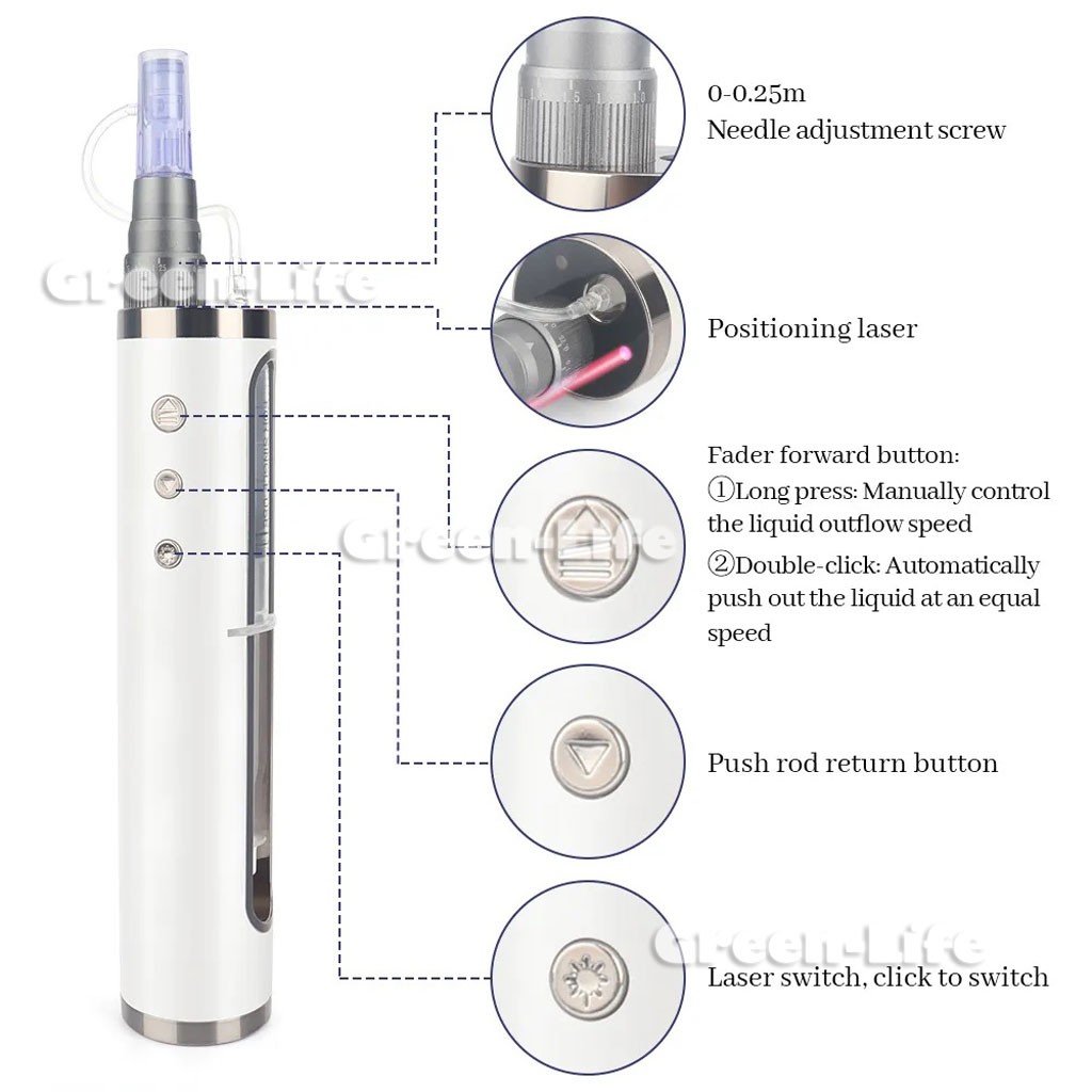 Micro Pen Wrinkle Removal Skin Rejuvenation Machine with 10x 9/12/24/42Pins Nano