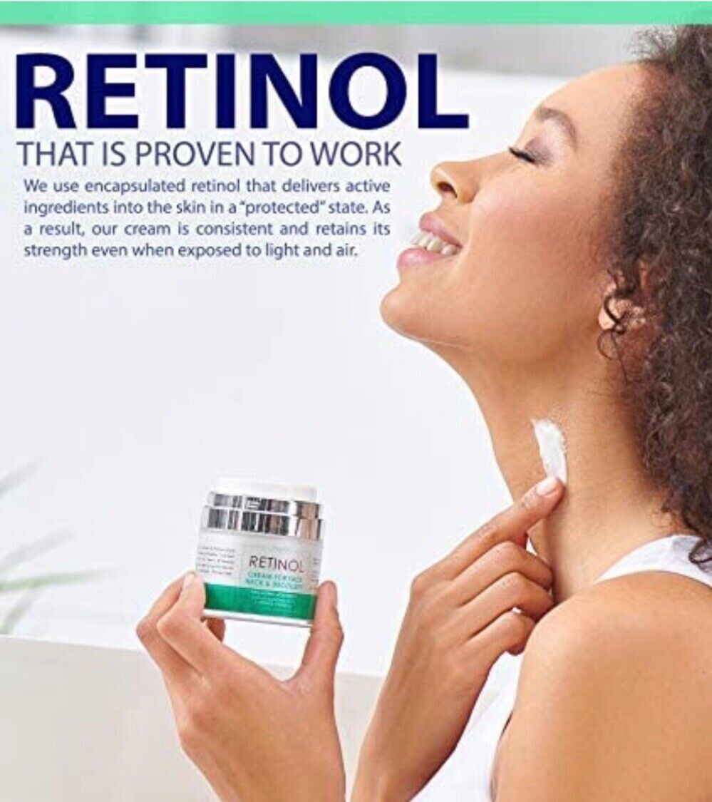 Retinol Cream for Face & Neck Collagen Moisturizer Hyaluronic Acid Women Men USA