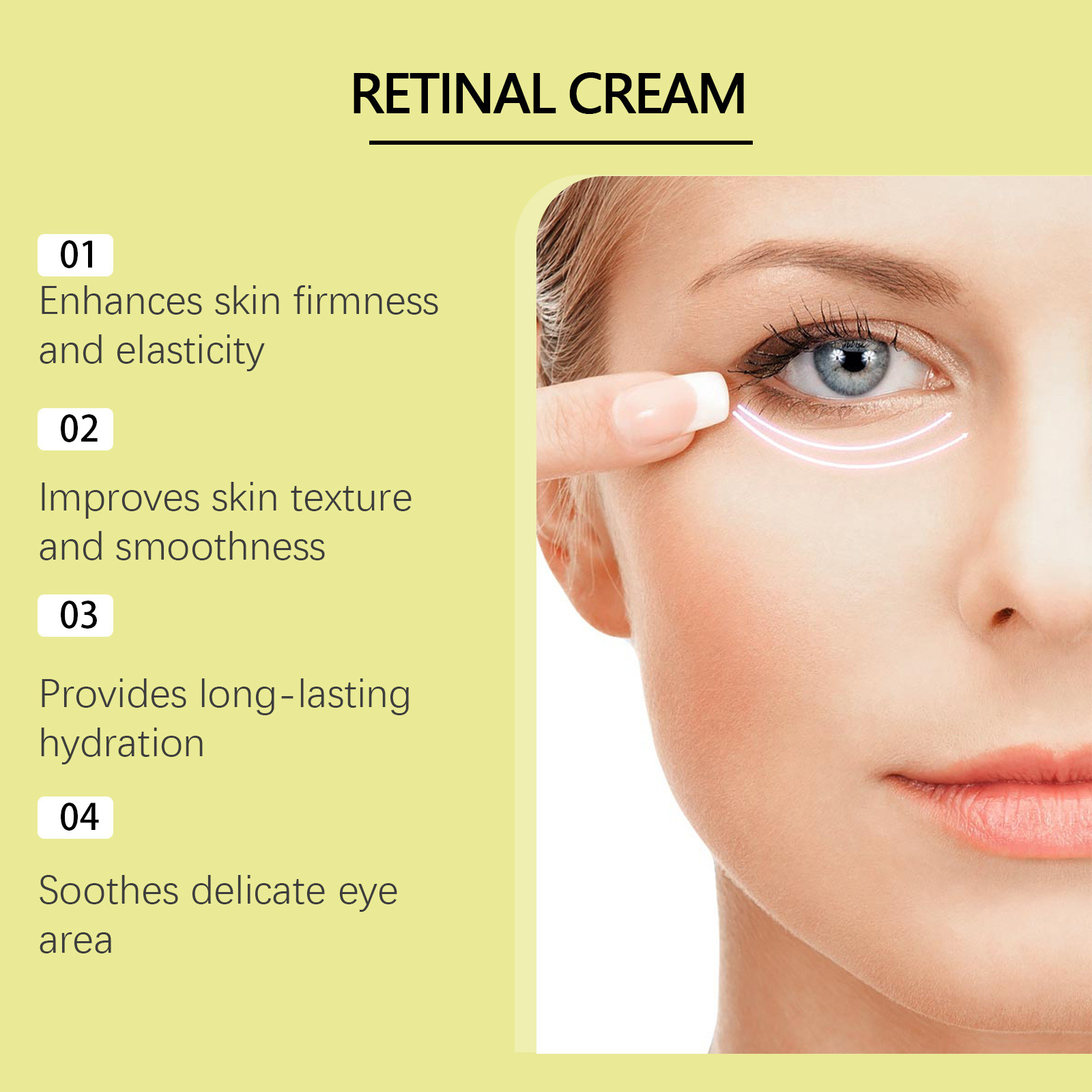 3Pcs High-Performance Retinal Shot Booster Tightening Vita-A Eye Cream Unisex US