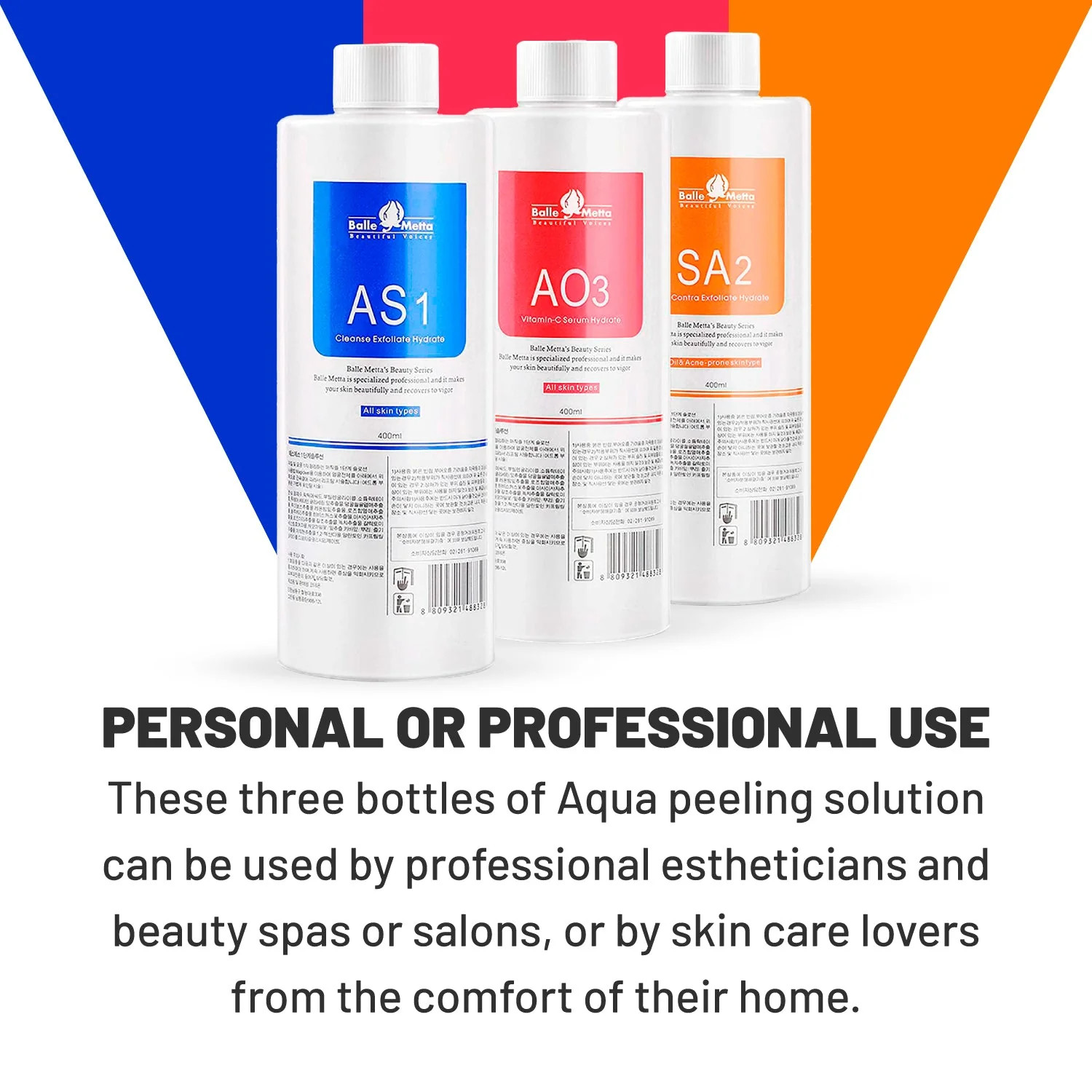 Aqua Peeling Solution AS1 SA2 AO3 Dermabrasion 6*400ML+ 3 Faical Gels