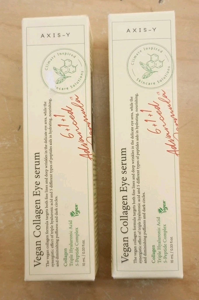 2 Pack, AXIS-Y Vegan Collagen Eye Serum,0.33 fl OZ, EXP 2028