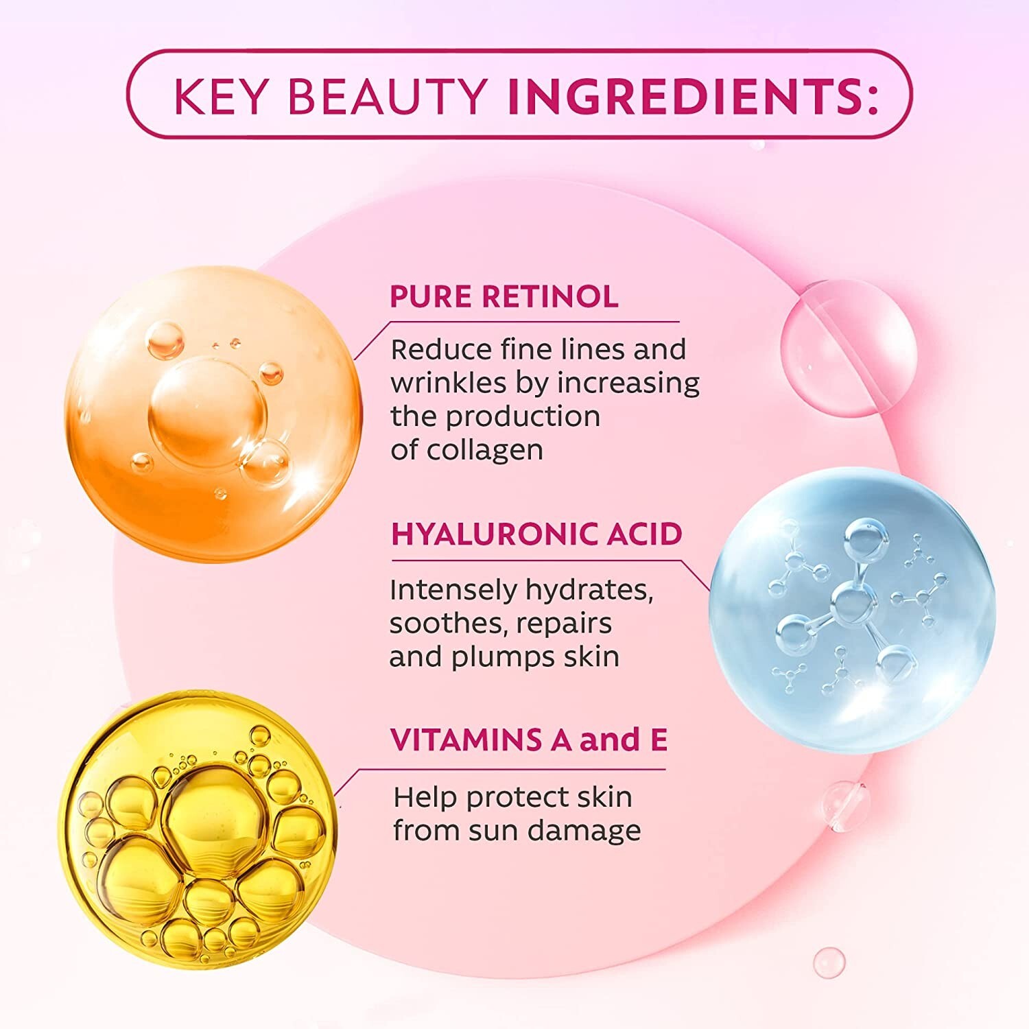 Retinol Serum For Face Anti Aging + Hyaluronic Acid Vitamin A E Aloe Vera