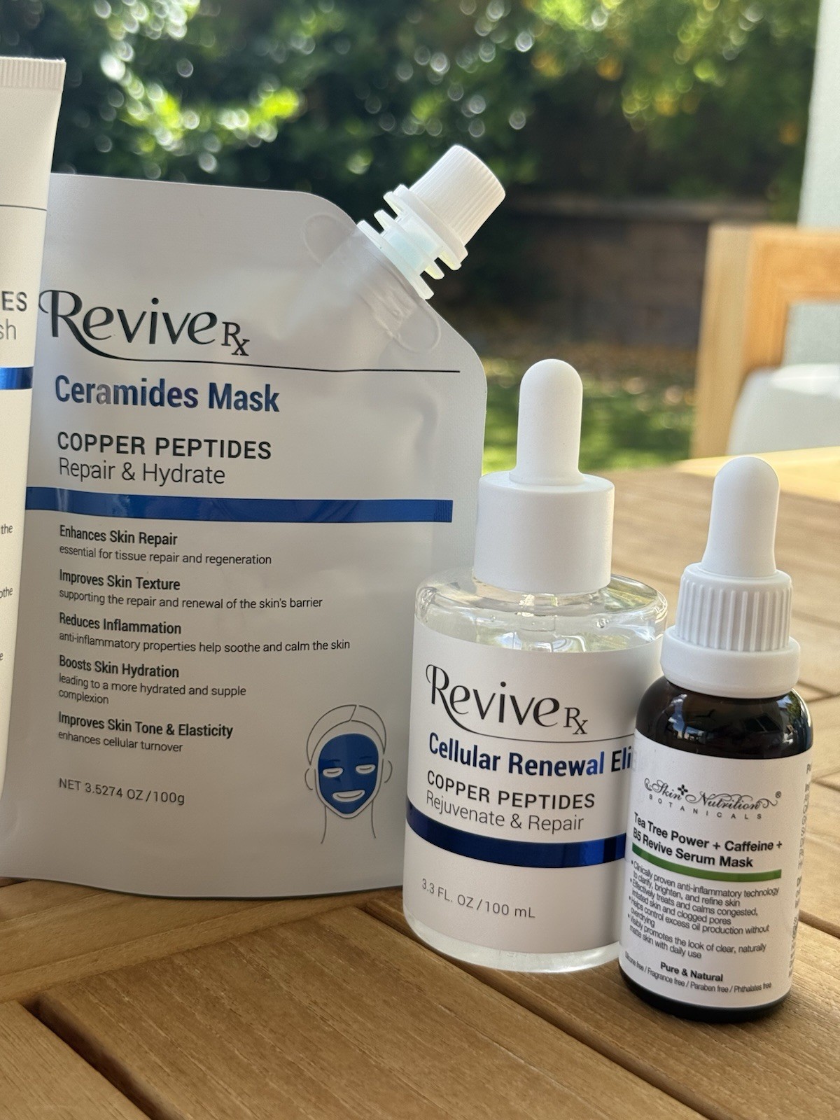 ReviveRx Copper Peptides Skincare Bundle Niacinamide Serum Ceramide Mask