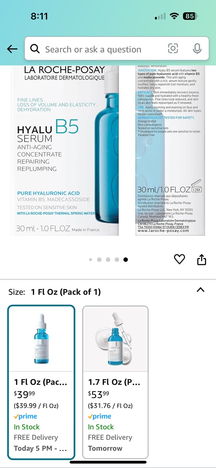 *Authentic La Roche-Posay HYALU B5 Anti-Wrinkle Serum 30ml Sealed*(Exp. 09/2026)
