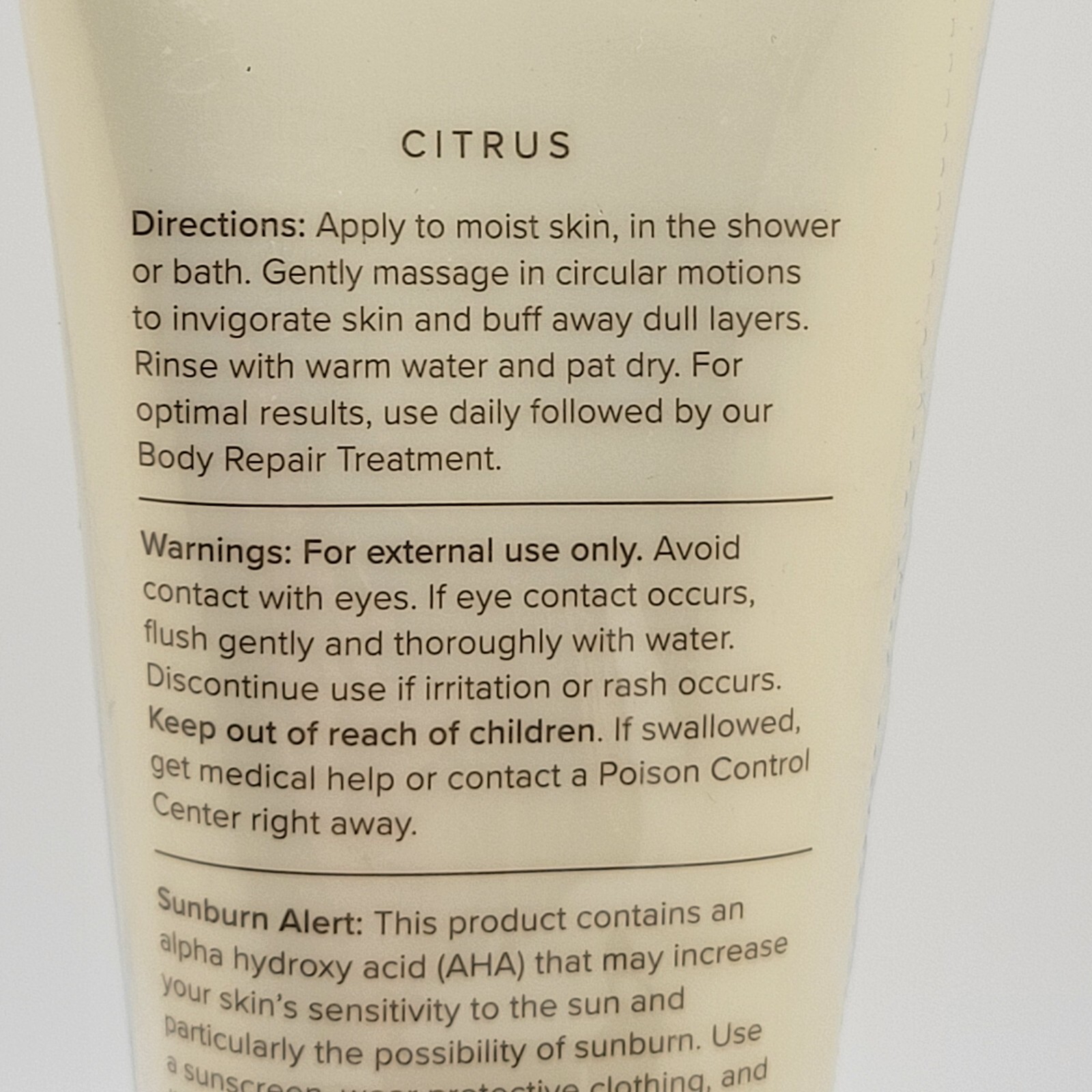 Body Firm Crepe Erase Body Refining Exfoliant 3.3 oz /95ml CITRUS Sealed