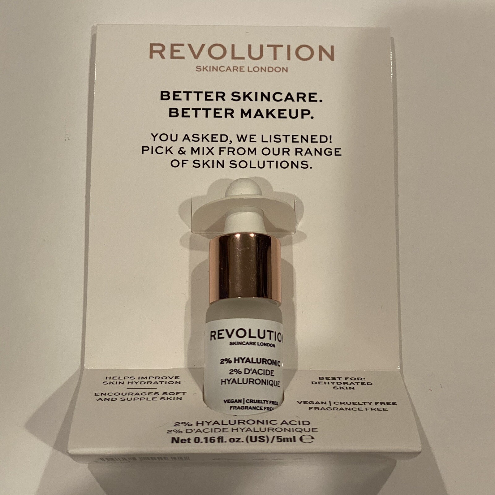 NEW Revolution Skincare London 2% Hyaluronic Acid 0.16oz Deluxe Sample Size