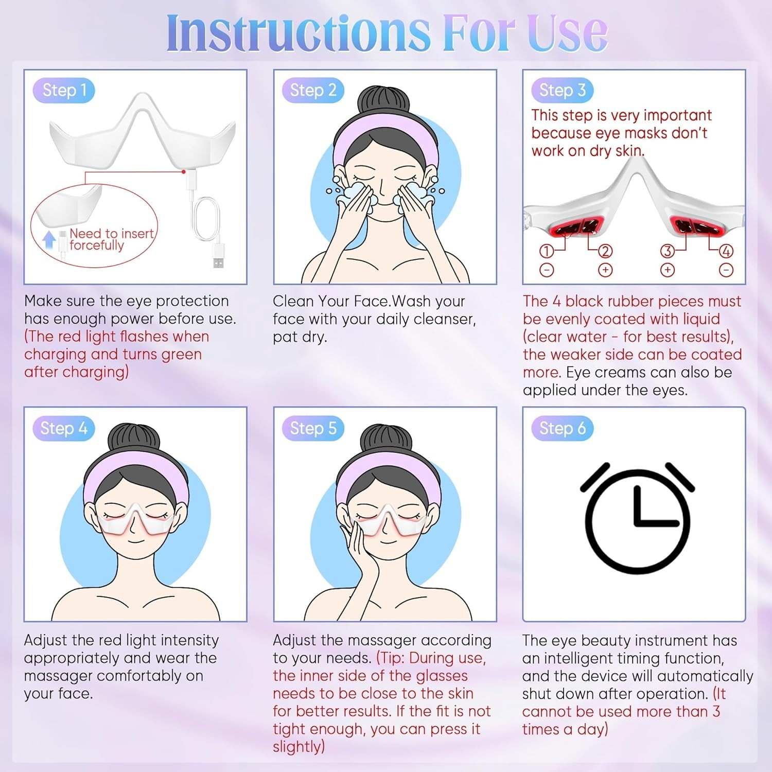Red LED Light Therapy with Microcurrent Stimulation for eye Rejuvenation