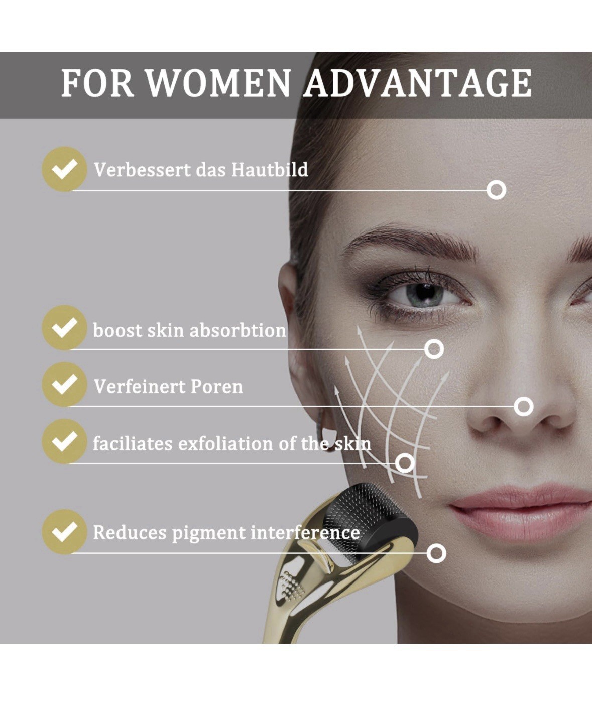 Facial Massager Rollers with Storage Case Roller Skin Care Instrument for Face