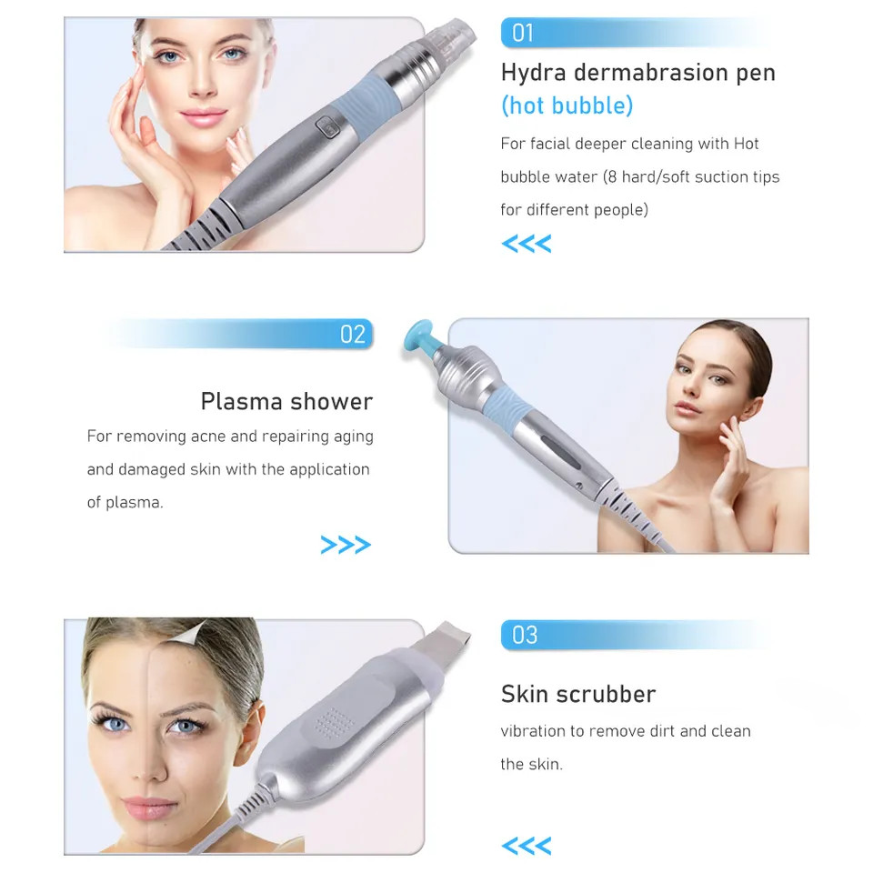 13IN1 Facial Hydro Dermabrasion Skin Peeling Water Aqua Plasma BIO Lift Machine