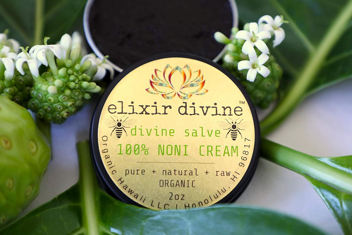 Organic Noni Fruit Cream [Divine Salve] Organic Hawaii 100% RAW 2oz ElixirDivine