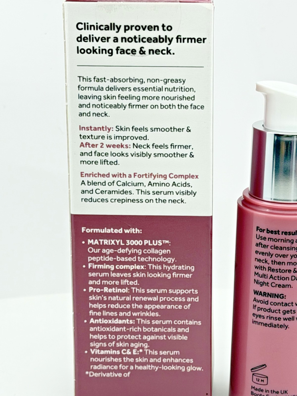 No7 Restore Renew Firms Face Neck Serum 30ml 1oz Anti Aging