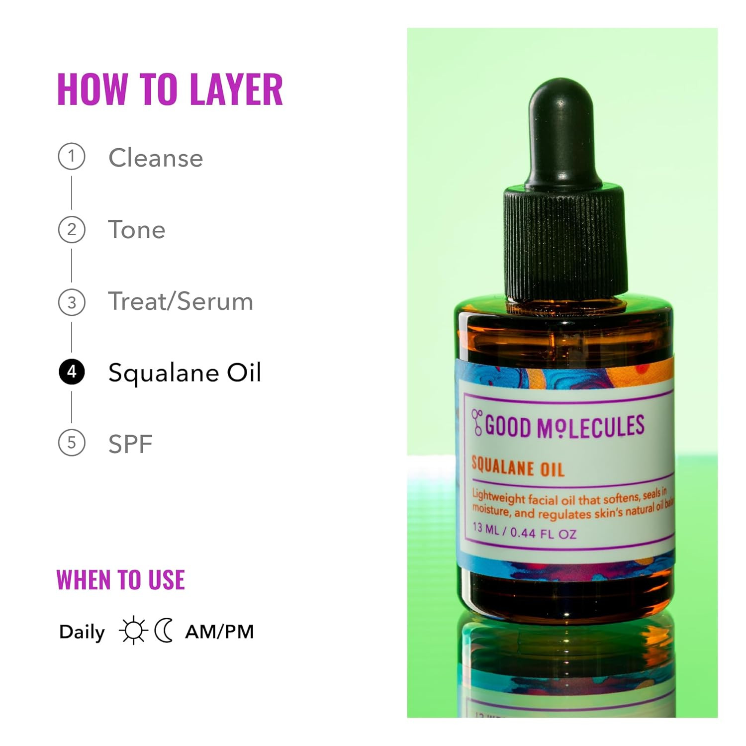 Squalane Oil – 100% Natural Squalane Oil Non-Greasy Moisturizer for Face, Skin,