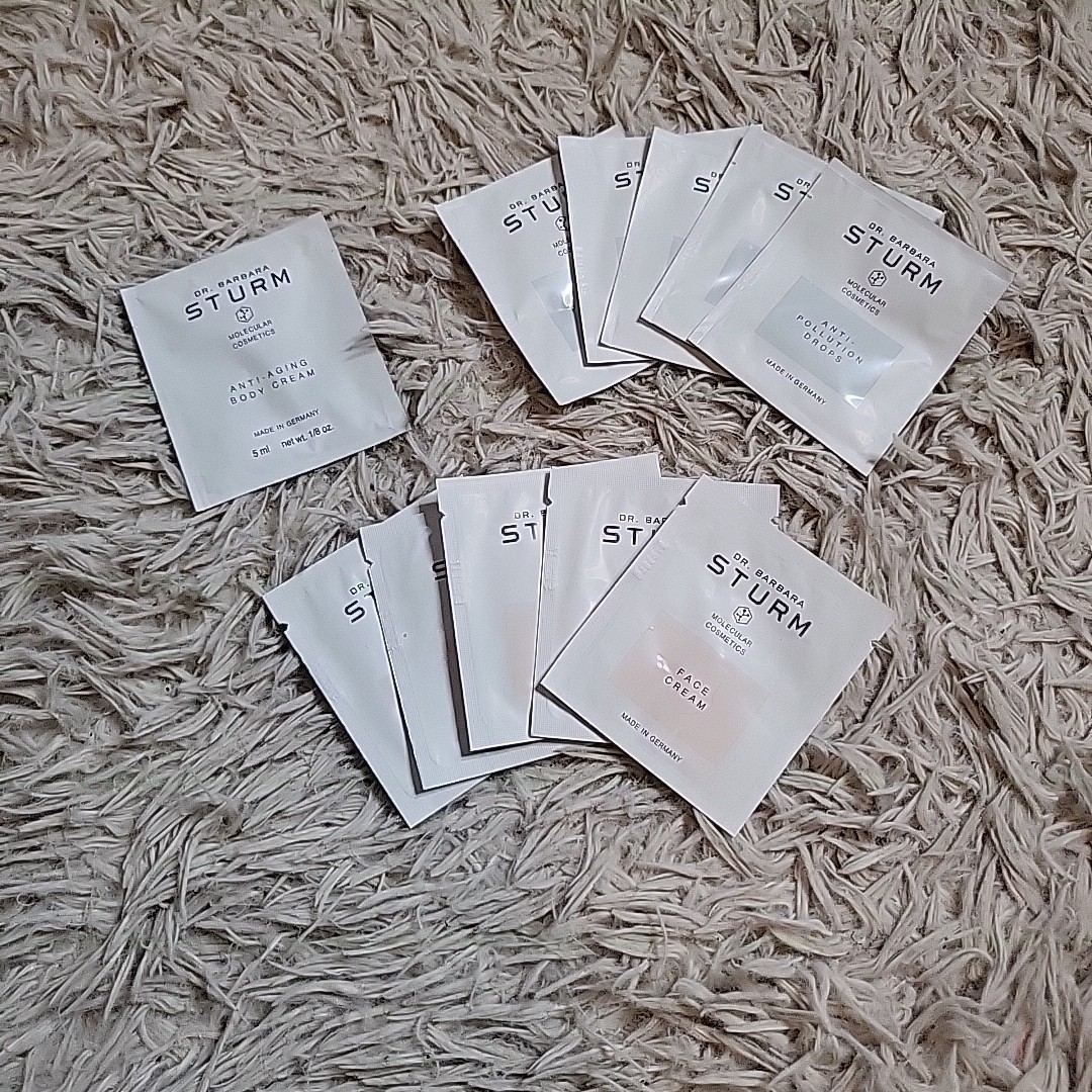 Dr Barbara Sturm Packet Bundle Travel Trial Face Cream Anti-Pollution Drops Body