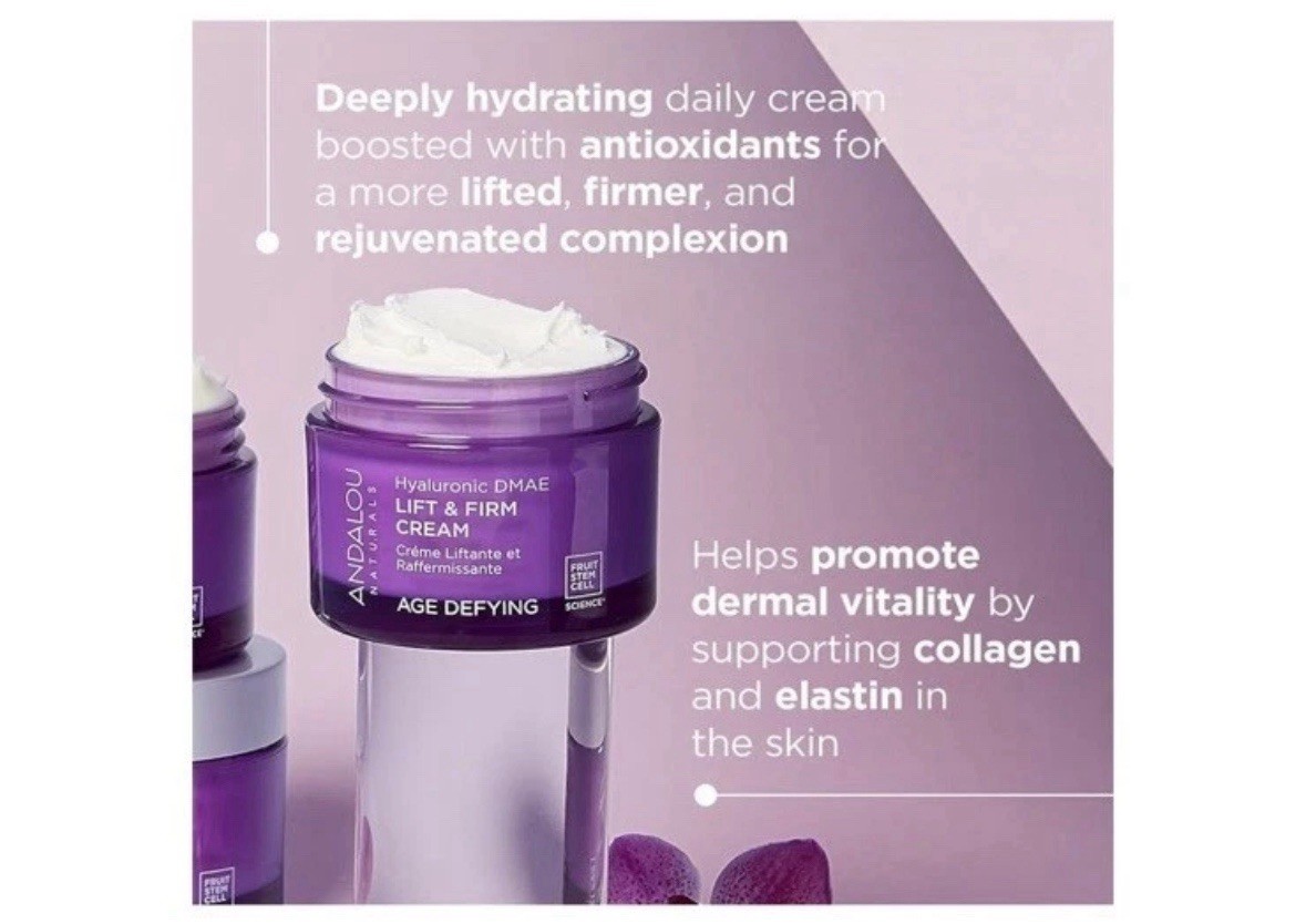 Andalou Naturals Hyaluronic DMAE Age Defying Lift & Firm Cream 1.7 Ounces (50 g)