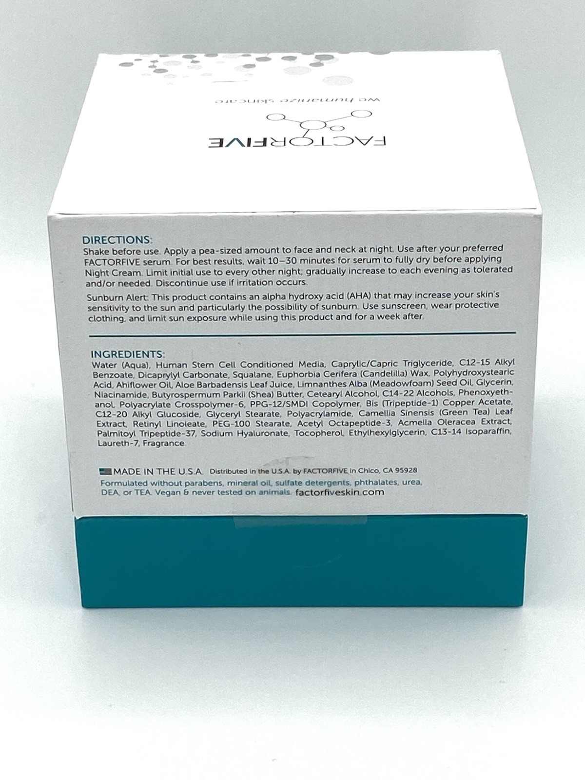 Factor Five Night Retinol Cream 0.25% 1 oz 30mL Full Size