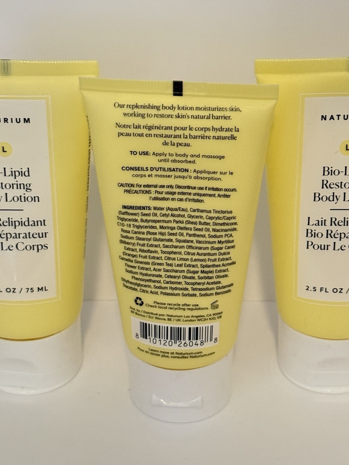 Naturium Bio-Lipid Restoring Body Lotion Anti-Aging (3) 2.5oz/75mL Each