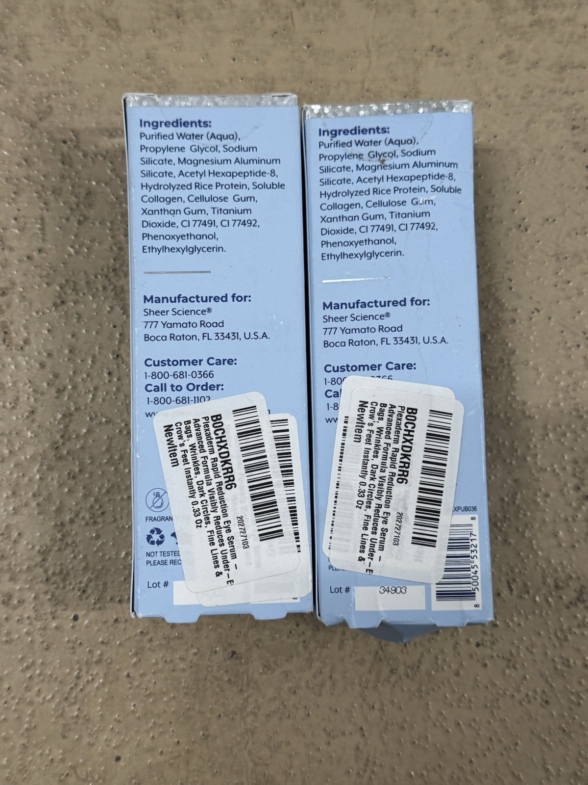 2 Pack Plexaderm Rapid Reduction Serum, Reduces Under-Eye Bags, Wrinkles .33oz