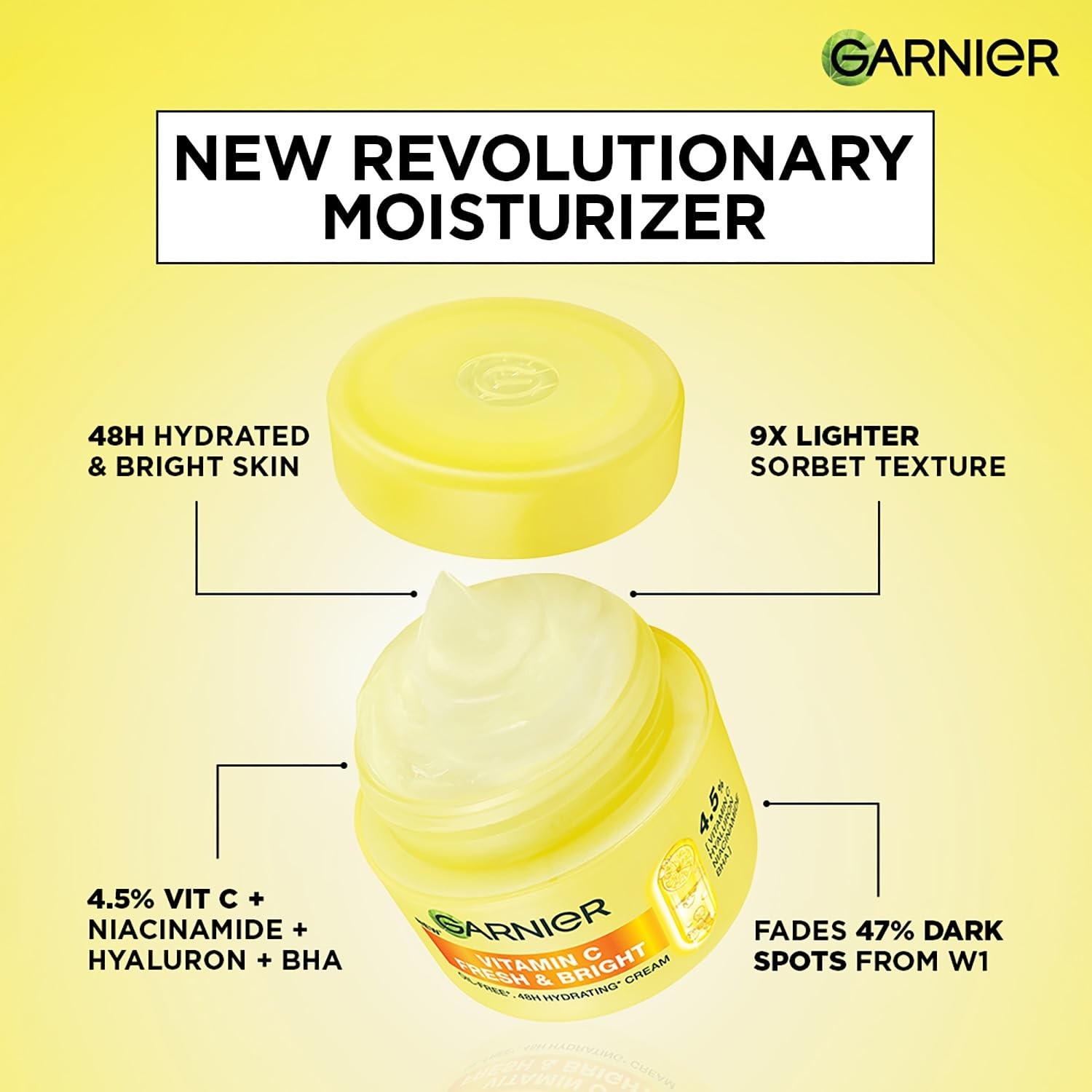 Garnier Fresh & Bright Vitamin C Sorbet Moisturizer,Hydration & Dark Spot Reduce