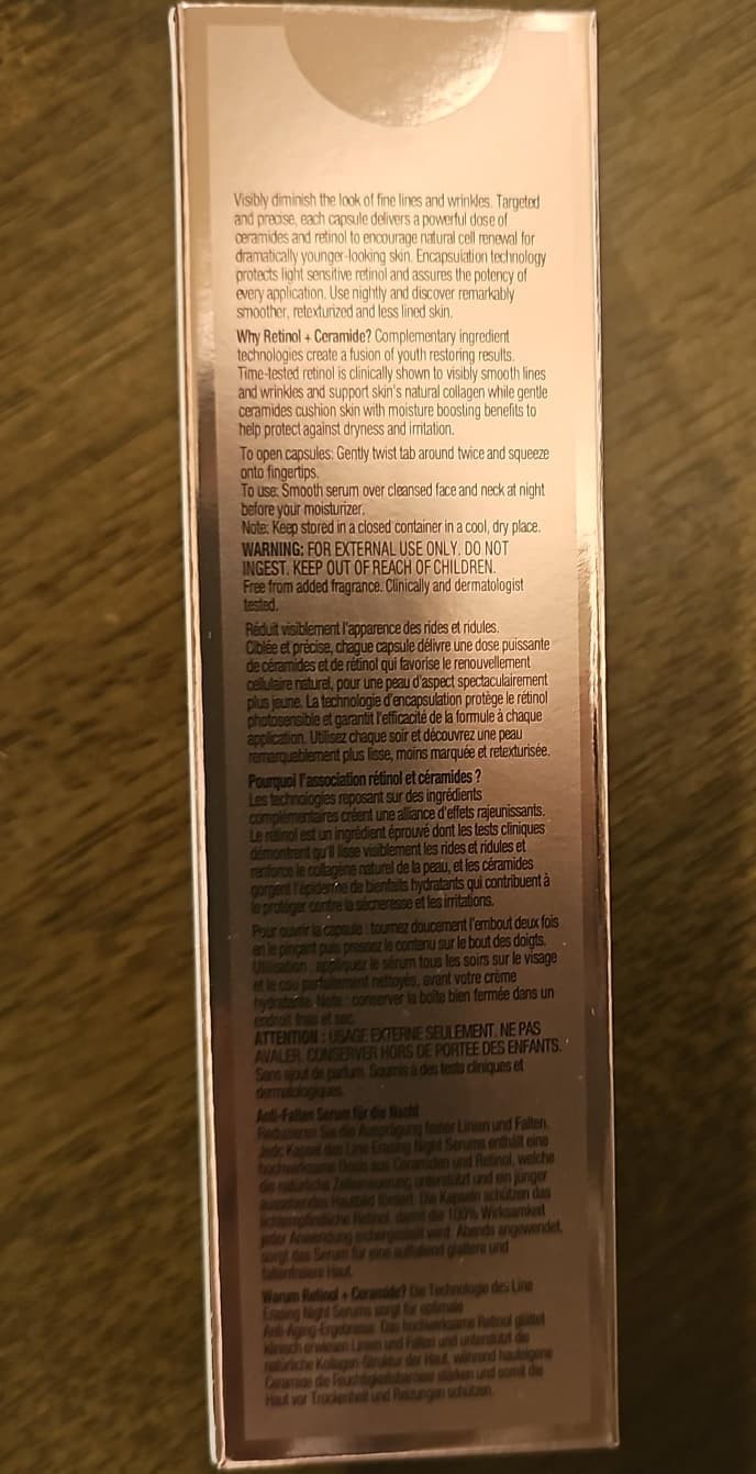 Elizabeth Arden Retinol Line Erasing Night Serum – 90 Capsules| New In Box.