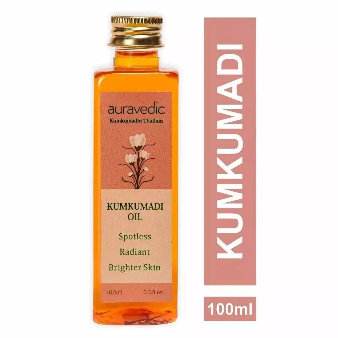 2 X Auravedic Kumkumadi Oil Pure Saffron Skin Brightening and Radiance, 100ml