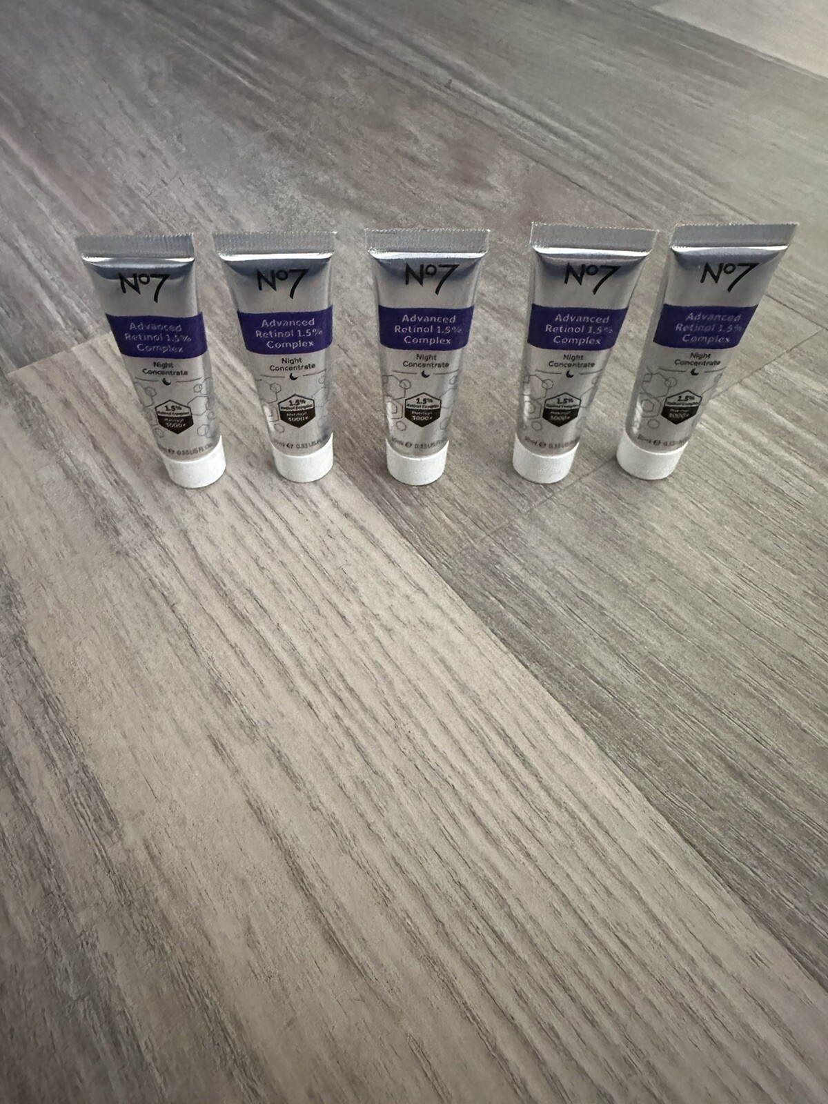 NEW No7 Advanced Retinol 1.5% Complex Night Concentrate 0.33 0Z 10ml. Lot Of 5