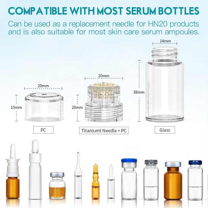 USA 20 Pins Golden Plated Tips With 5 ml Glass Bottle (0.25/0.5/0.6/1.0/1.5 mm)