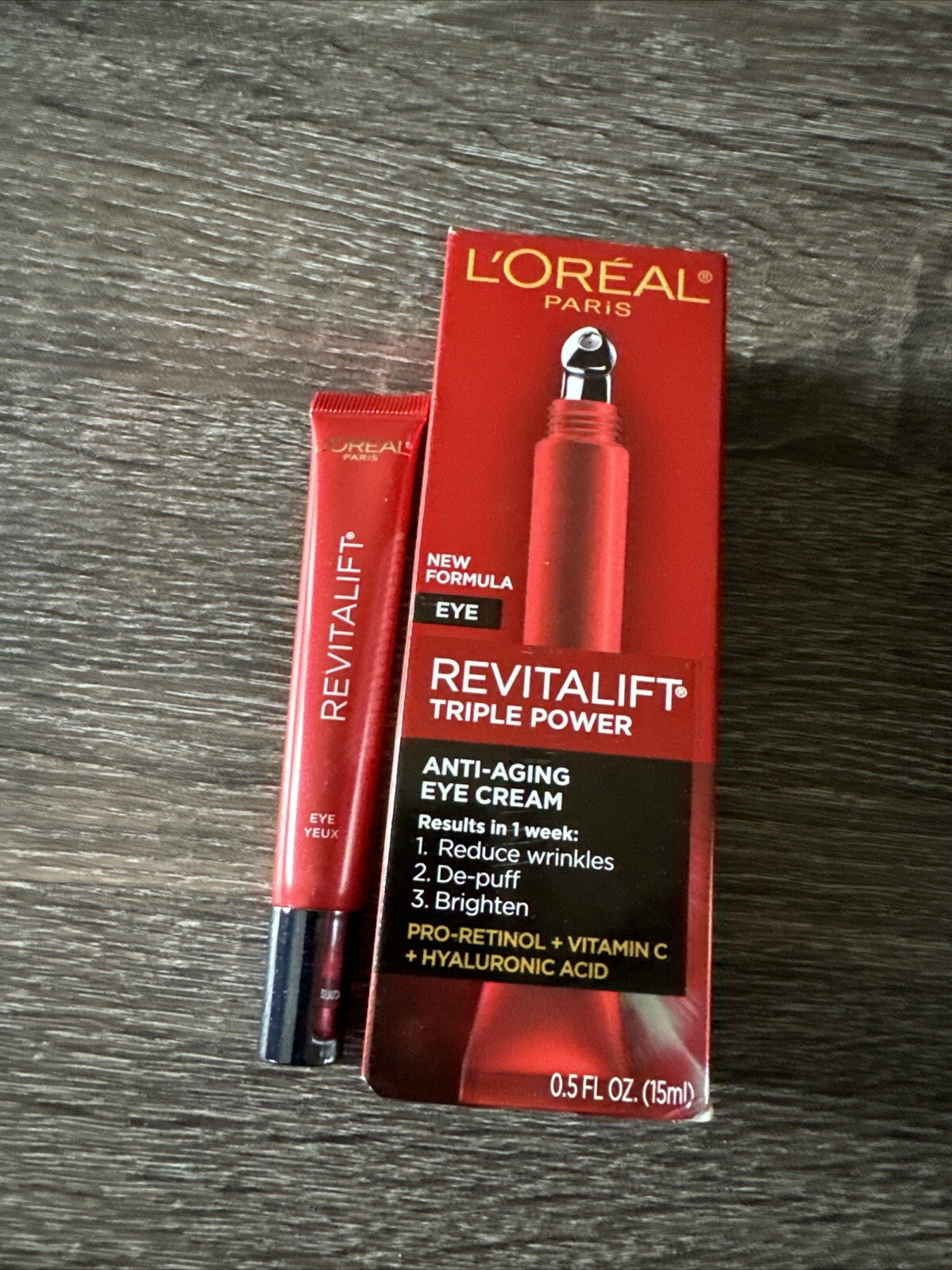 L’oreal Revitalift Triple Power Anti Aging Eye Cream 0.5oz / 15ml Wrinkles New