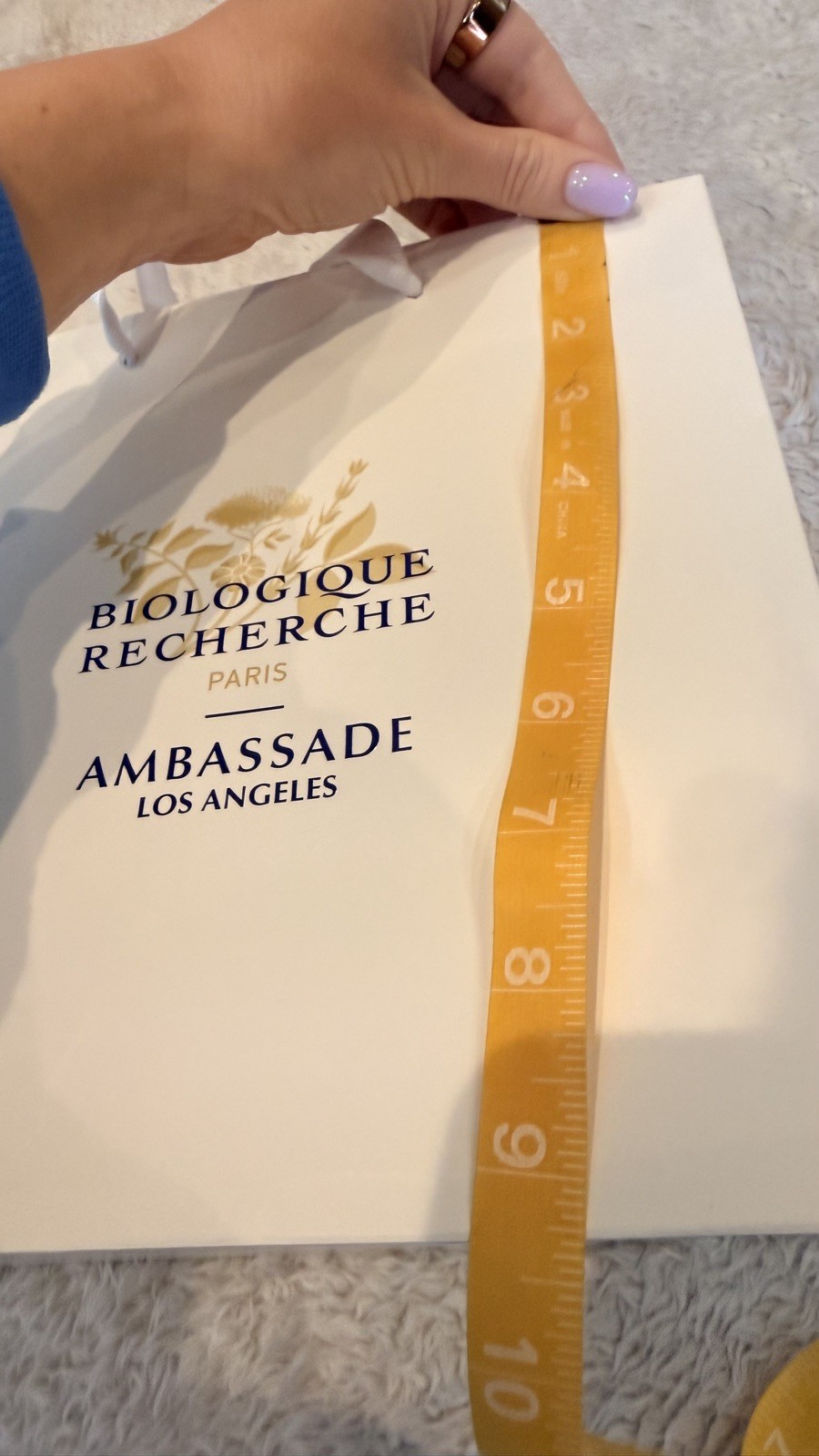 Gift bag paper Biologique Recherche Paris skincare high end cosmetic box wrap