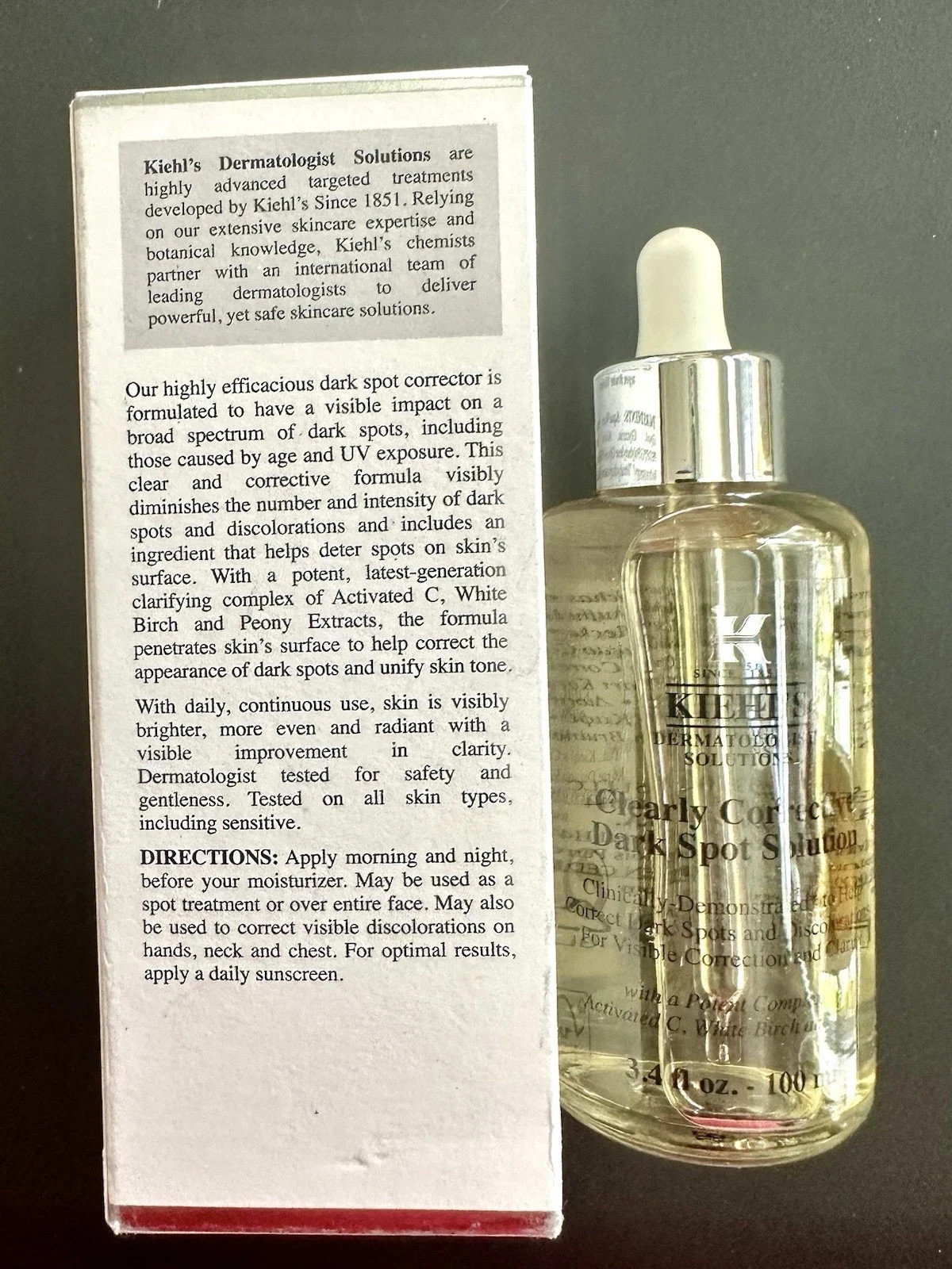 Kiehl’s Clearly Corrective Dark Spot Solution – 3.4oz New in Box