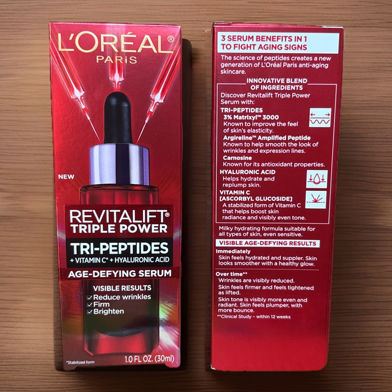 Loreal~Revitalift Triple Power Age-Defying Serum ~ 1 oz ~ Tri-Peptides 2PK!