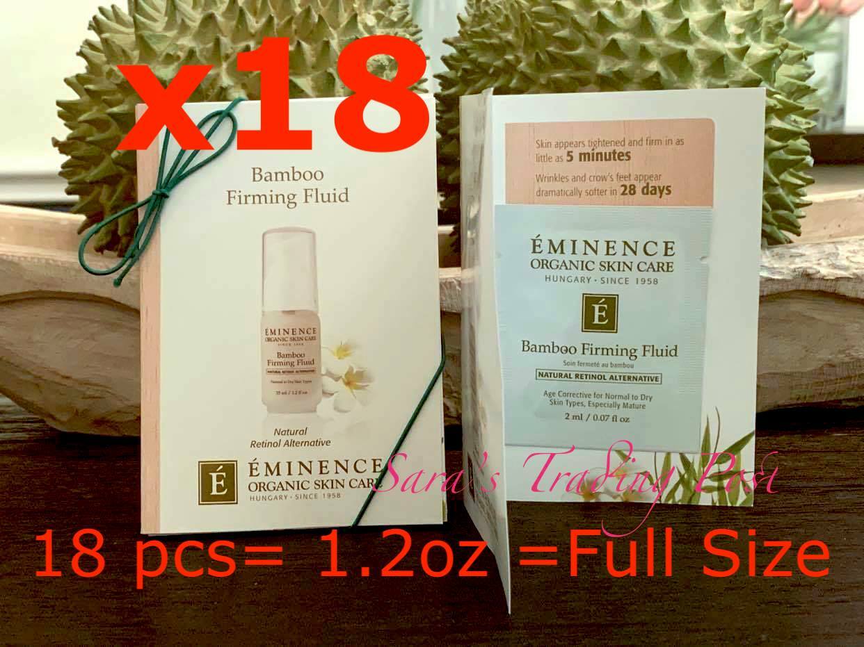 18 Eminence BAMBOO FIRMING FLUID Card Samples 2ml/.07oz Total 1.2oz=F/S Value$62