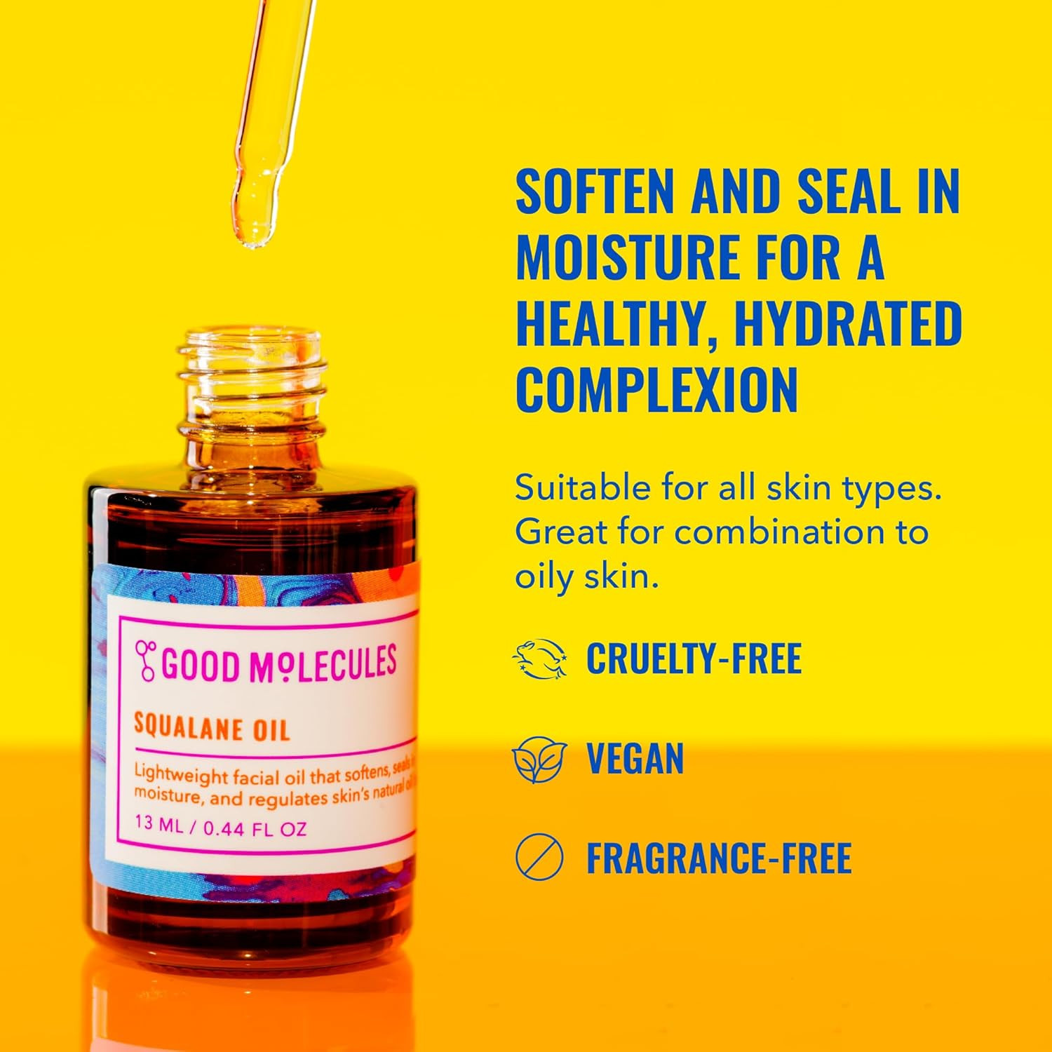 Squalane Oil – 100% Natural Squalane Oil Non-Greasy Moisturizer for Face, Skin,