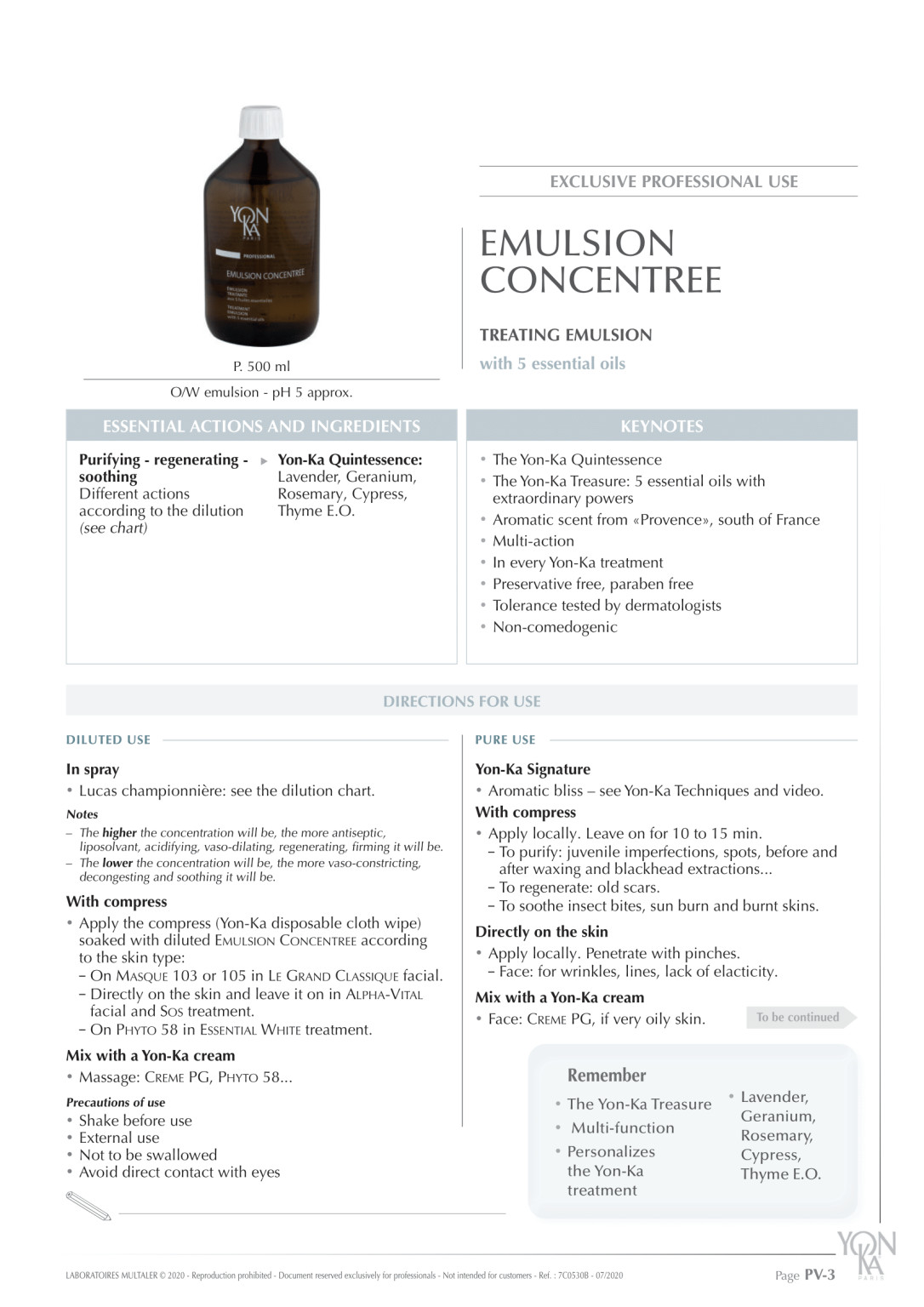 Yonka Emulsion JUMBO 500ML EXP 10/25 SAME DAY SHIP TRUSTED USA