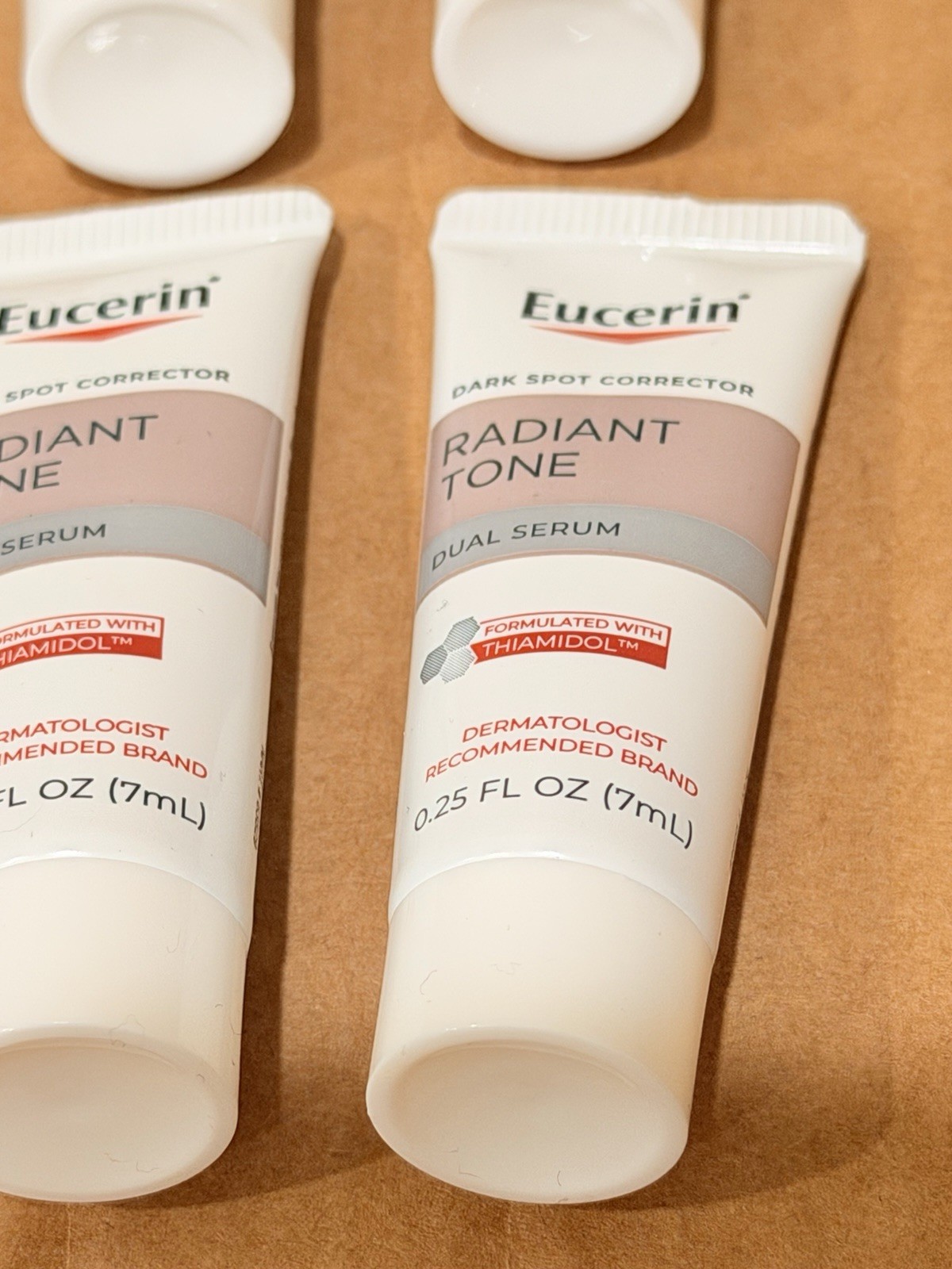 6 X Eucerin Radiant Tone Dark Spot Corrector Dual Serum 0.25 Oz Travel Size