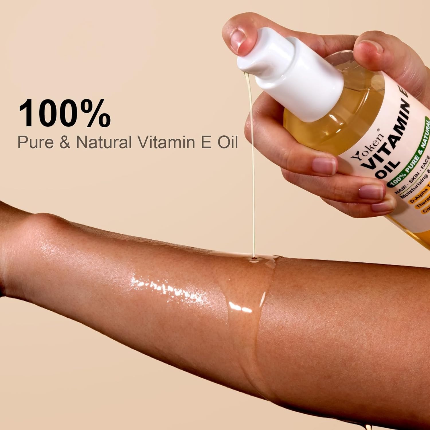 8 Oz Organic Vitamin E Oil – Hydrating Body & Face Oil, Cold Pressed & No Scent