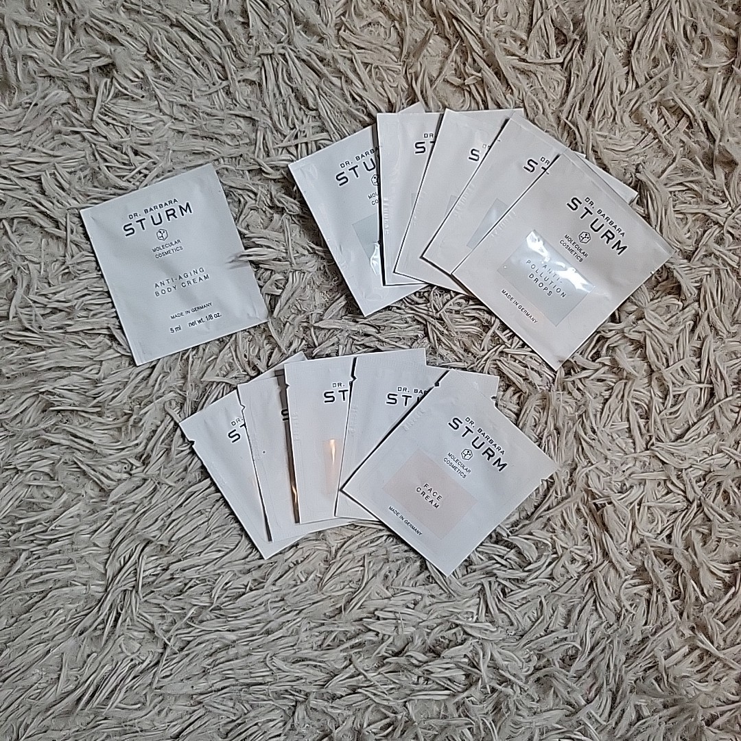 Dr Barbara Sturm Packet Bundle Travel Trial Face Cream Anti-Pollution Drops Body