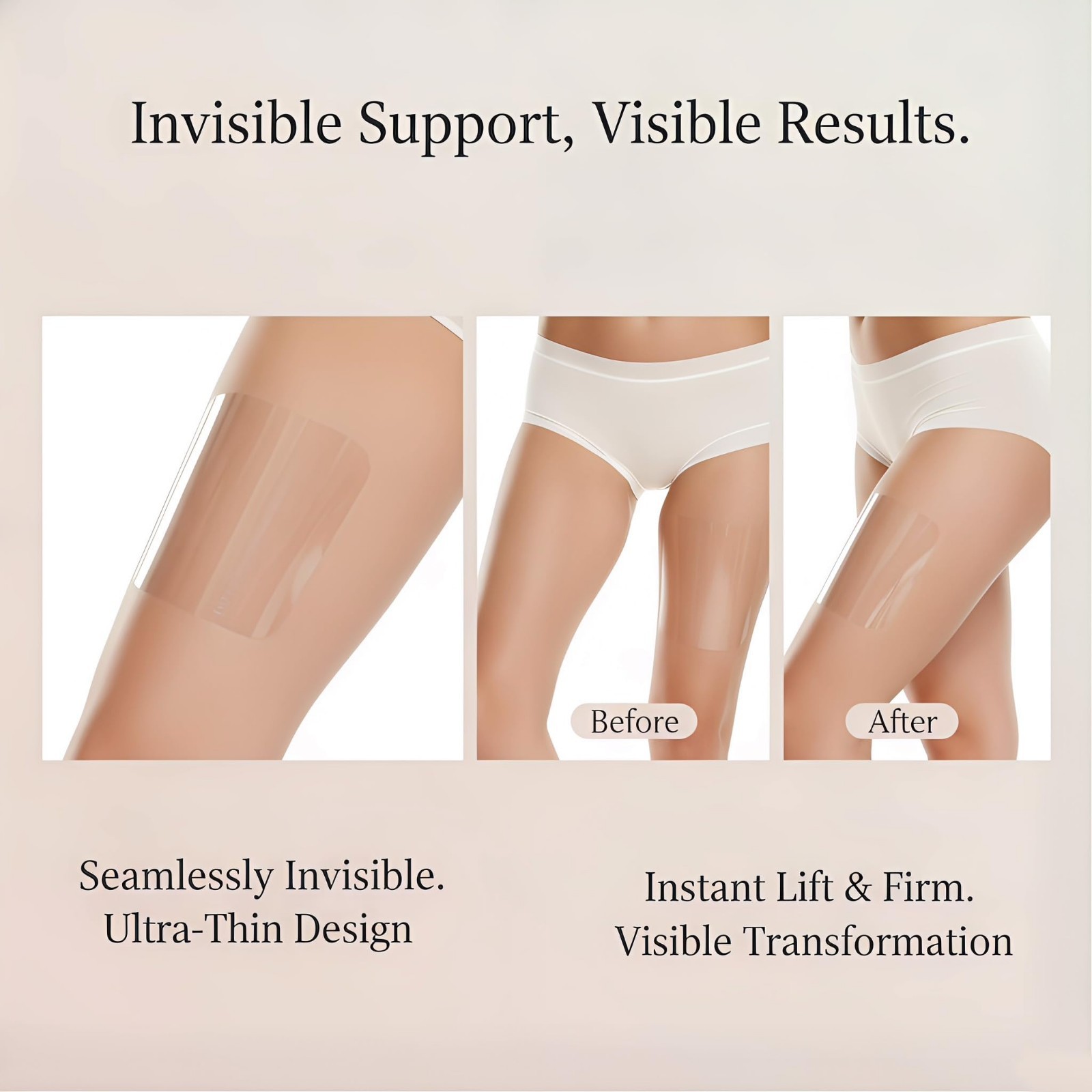 30 Pcs Thigh Lift Tape – Instant Skin Firming, Sweat-Resistant, All-Day Comfort