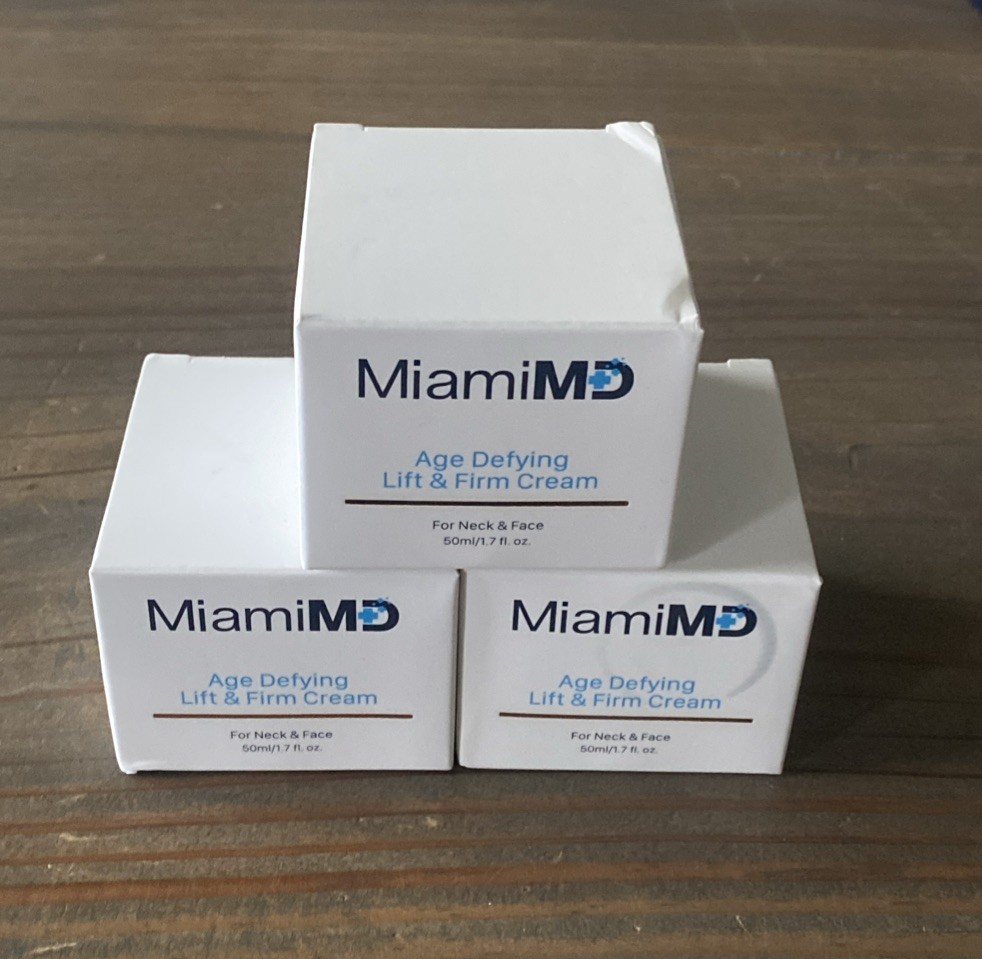 3 PACK MiamiMD Miami MD Age Defying Lift & Firm Cream For Neck And Face NEW