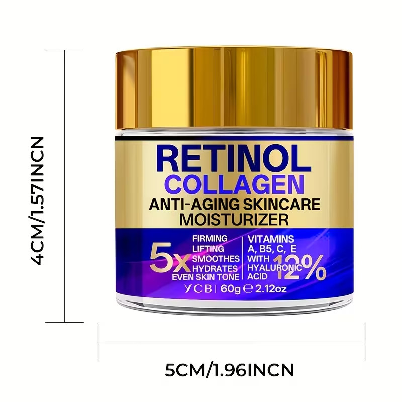 Retinol Collagen Moisturizing Cream 60g/2.12oz – Face Cream with Hyaluronic Acid