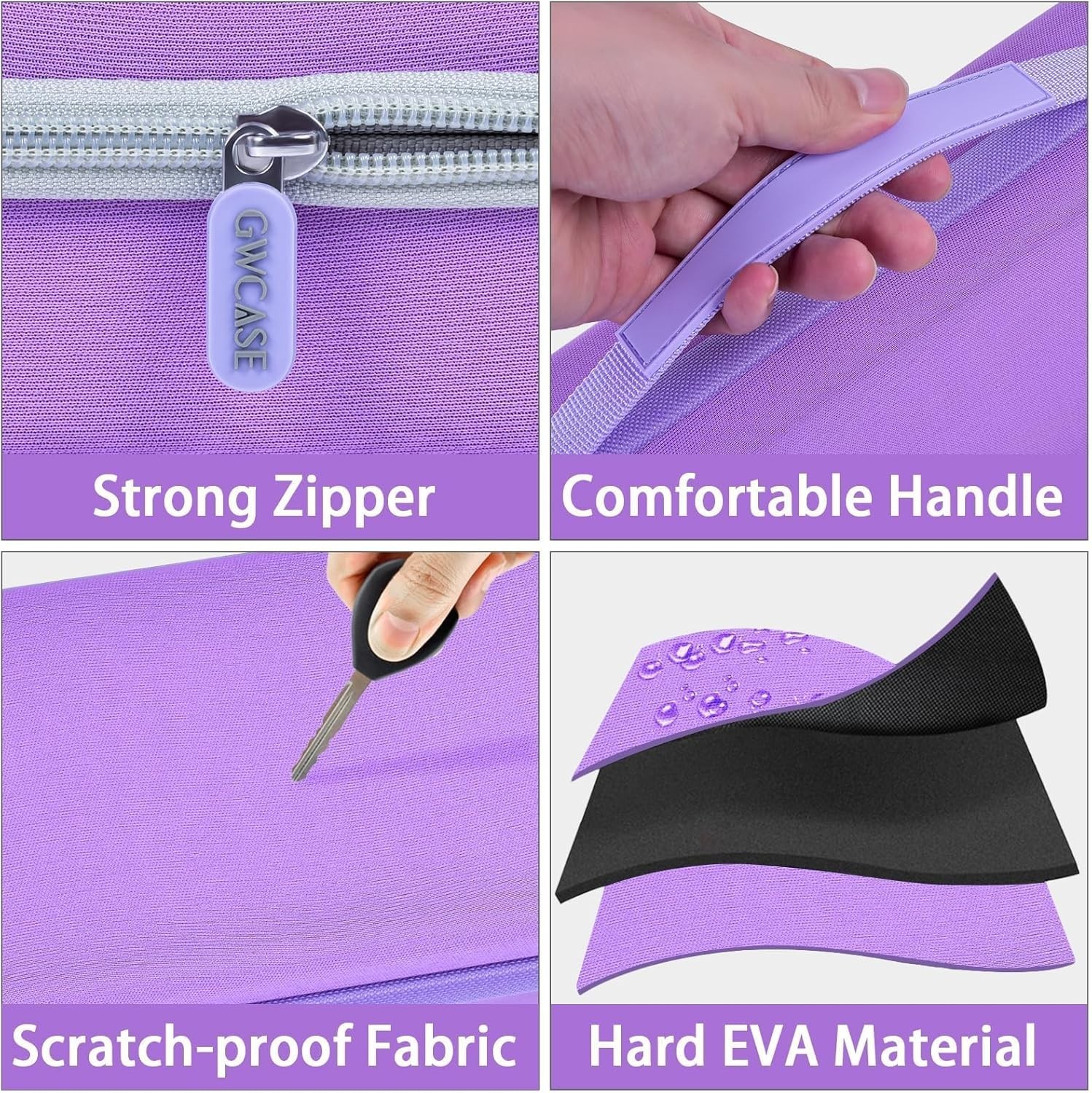 High Protection EVA Case for Facial Wand with 7 Compartments & Easy Carry Handle