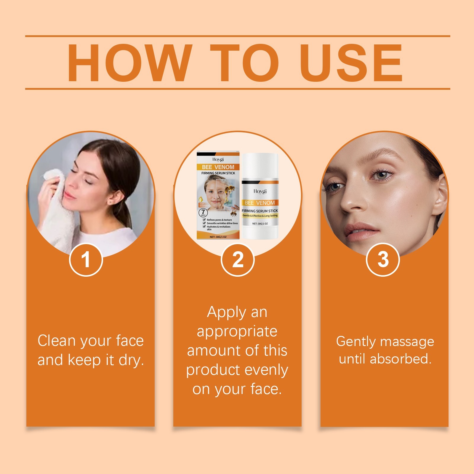 Hoygi Bee Venom Firming Essence Stick Moisturizing Facial Serum Care SkinXY