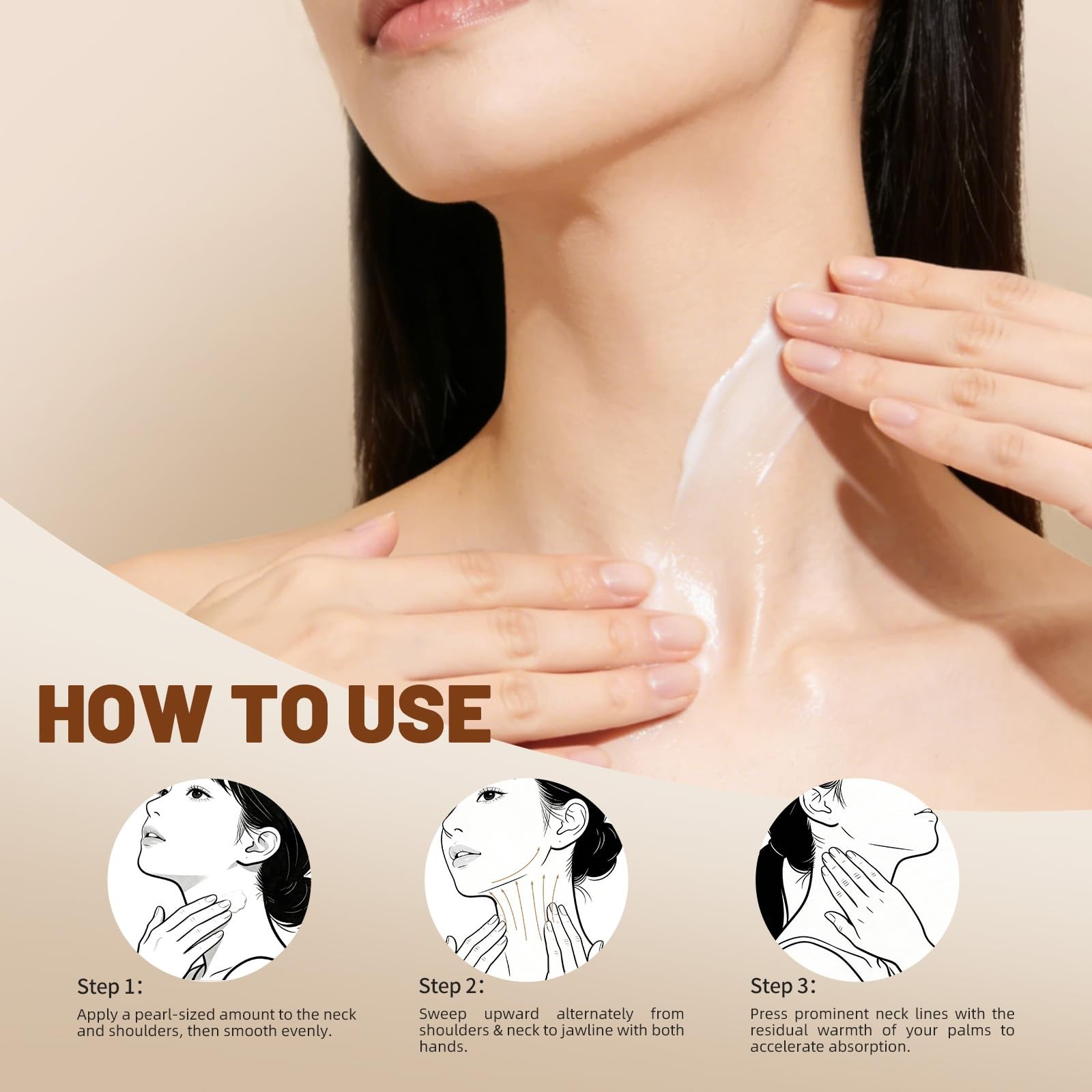 Korean Neck Cream, 3.53 oz Hydrating & Firming Neck Moisturizer for Smoother,…