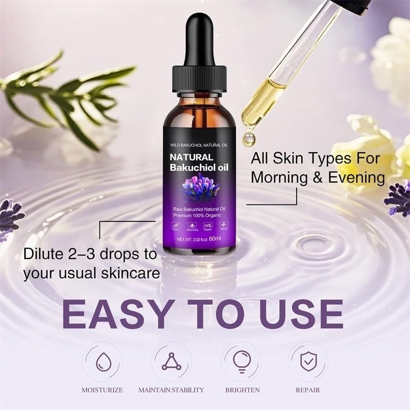 Organic Bakuchiol Oil for Face & Body Retinol Alternative 2.02 fl oz Anti-Aging